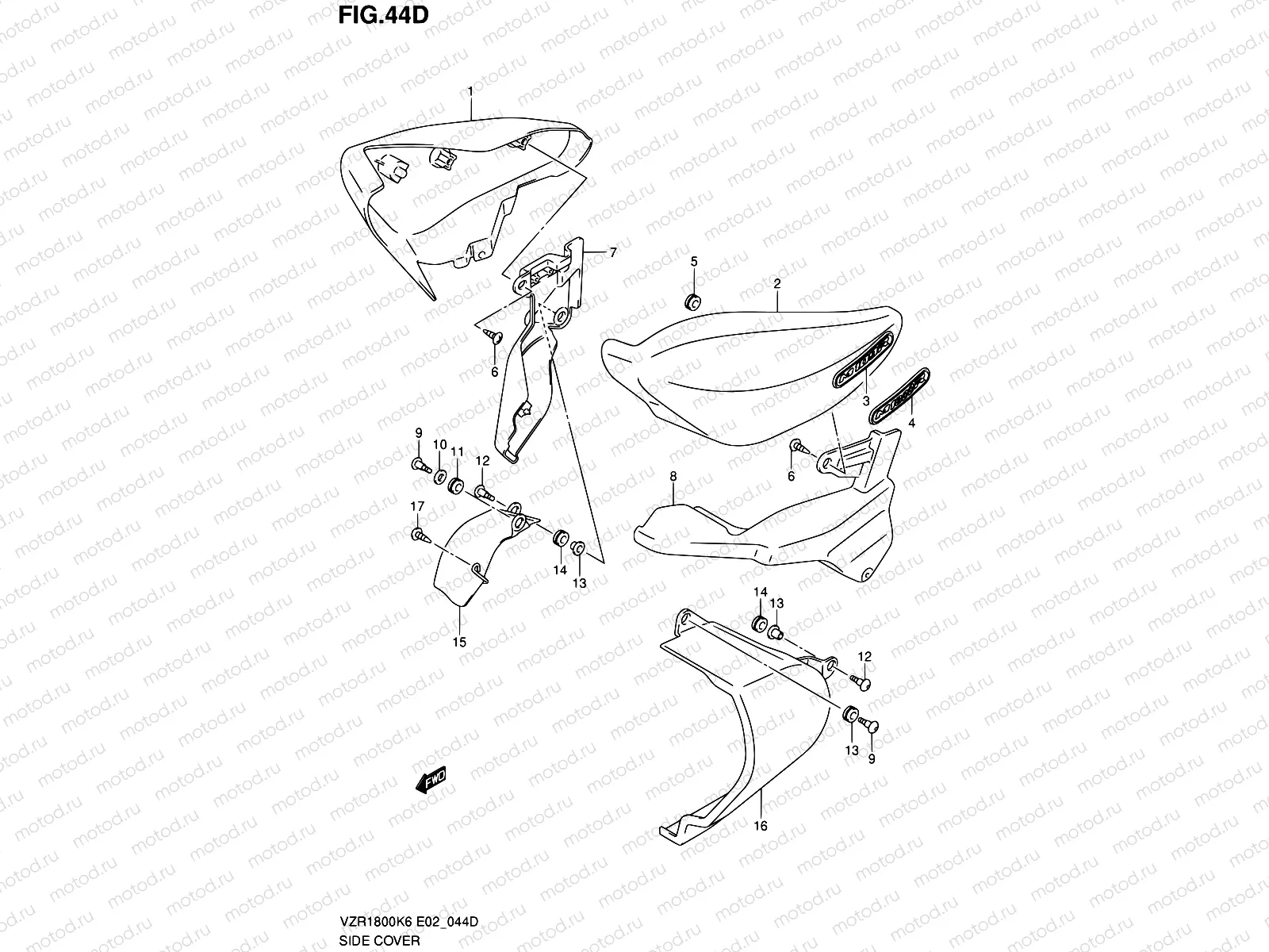 44D - SIDE COVER (VZR1800K9/UFK9)