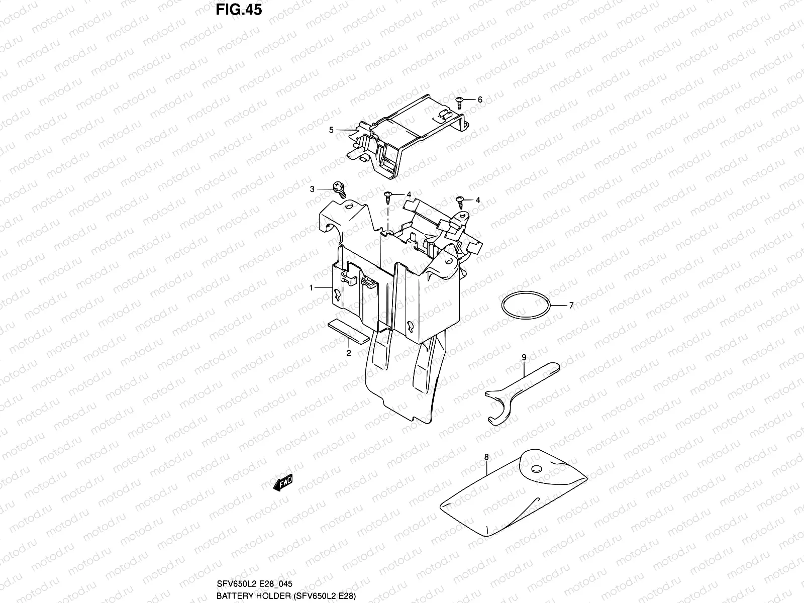 45 - BATTERY HOLDER (SFV650L2 E28)