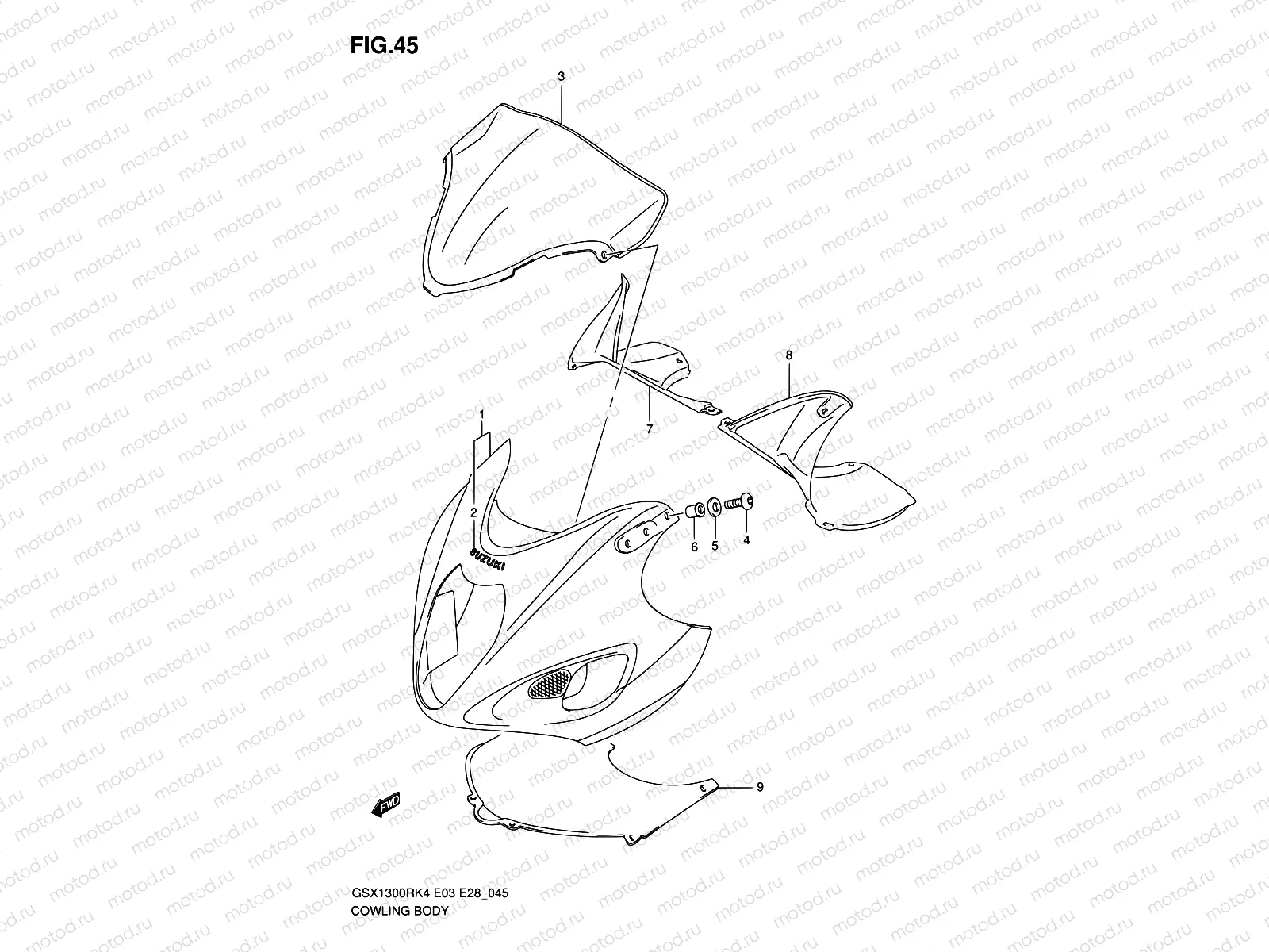 45 - COWLING BODY (MODEL K4)