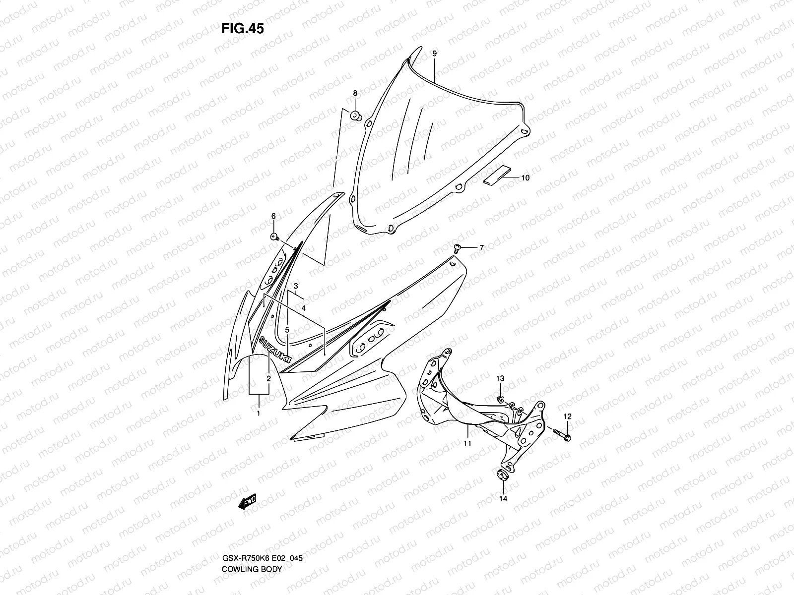 45 - COWLING BODY (MODEL K6)