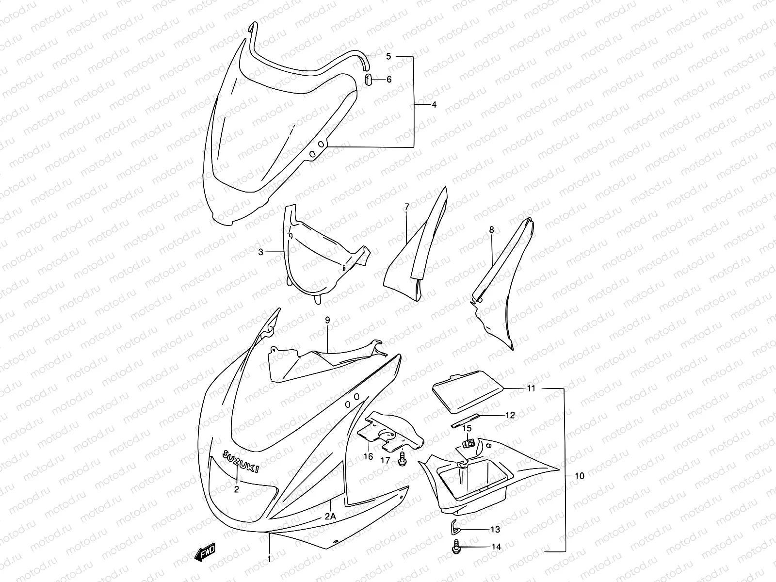 45 - COWLING BODY (MODEL P/R/S/T)