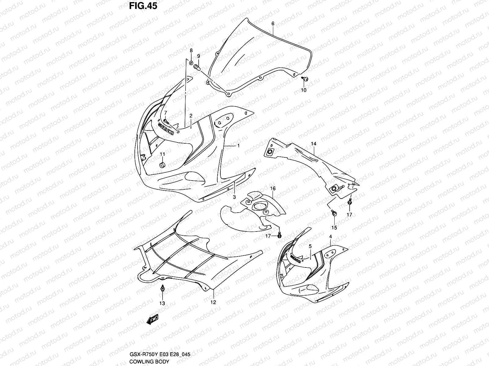 45 - COWLING BODY (MODEL Y)