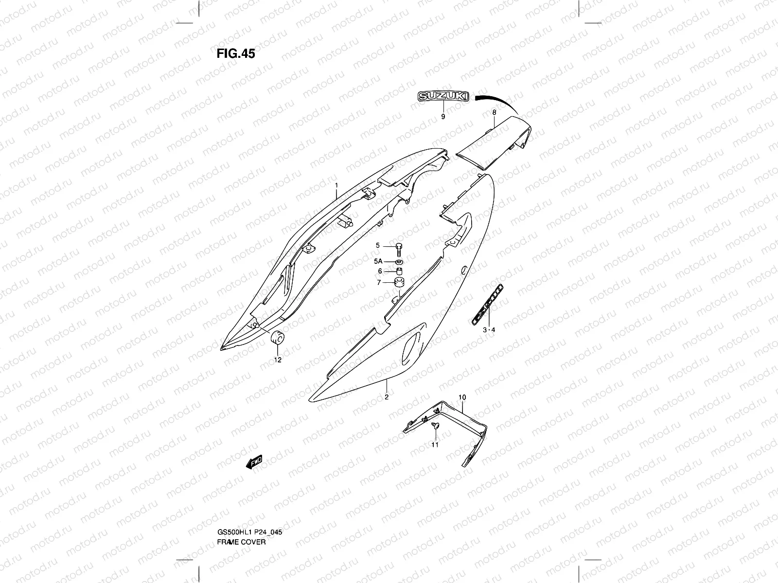 45 - FRAME COVER (GS500H)