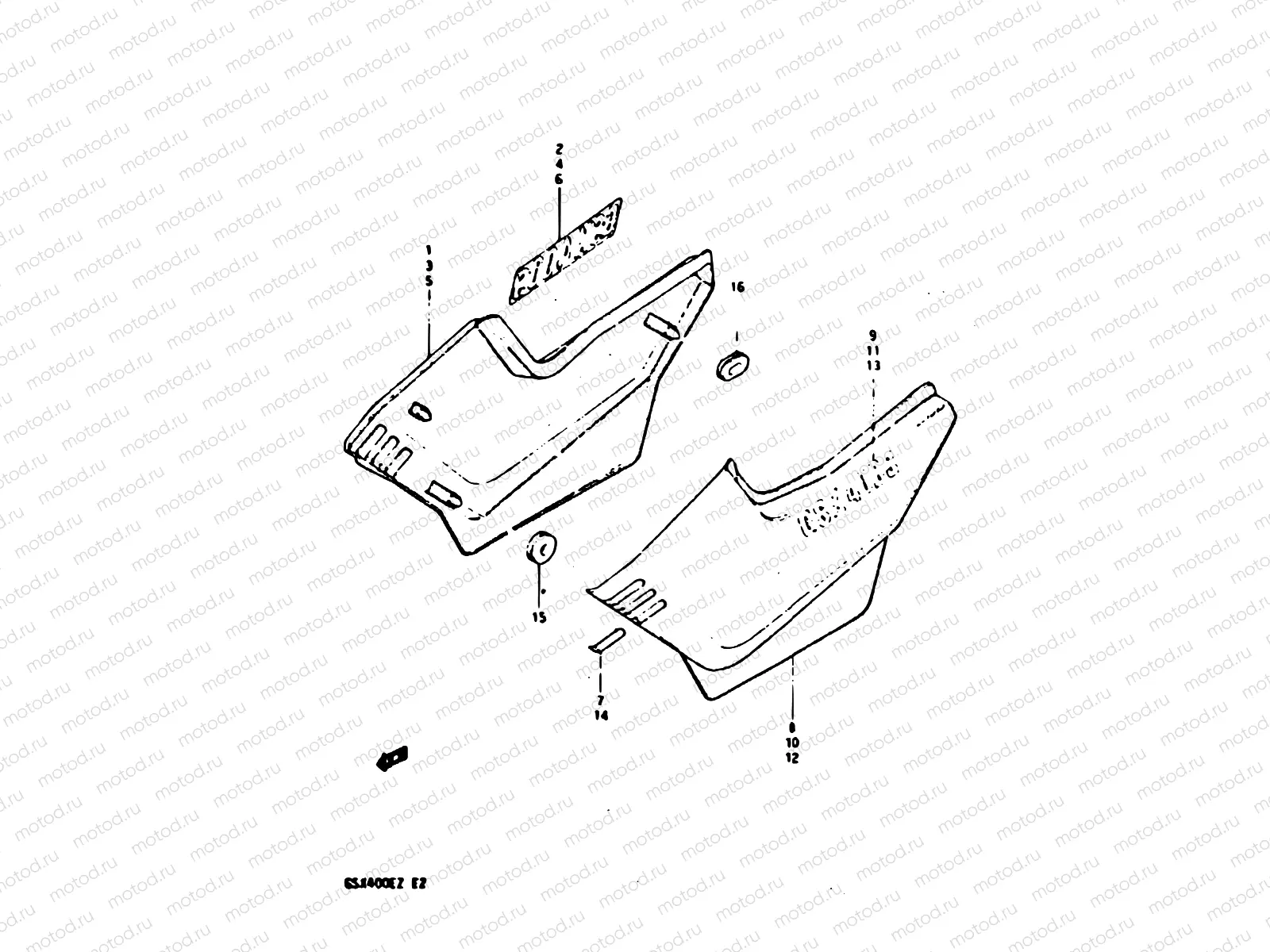 45 - FRAME COVER (GSX400SZ E02, E04)