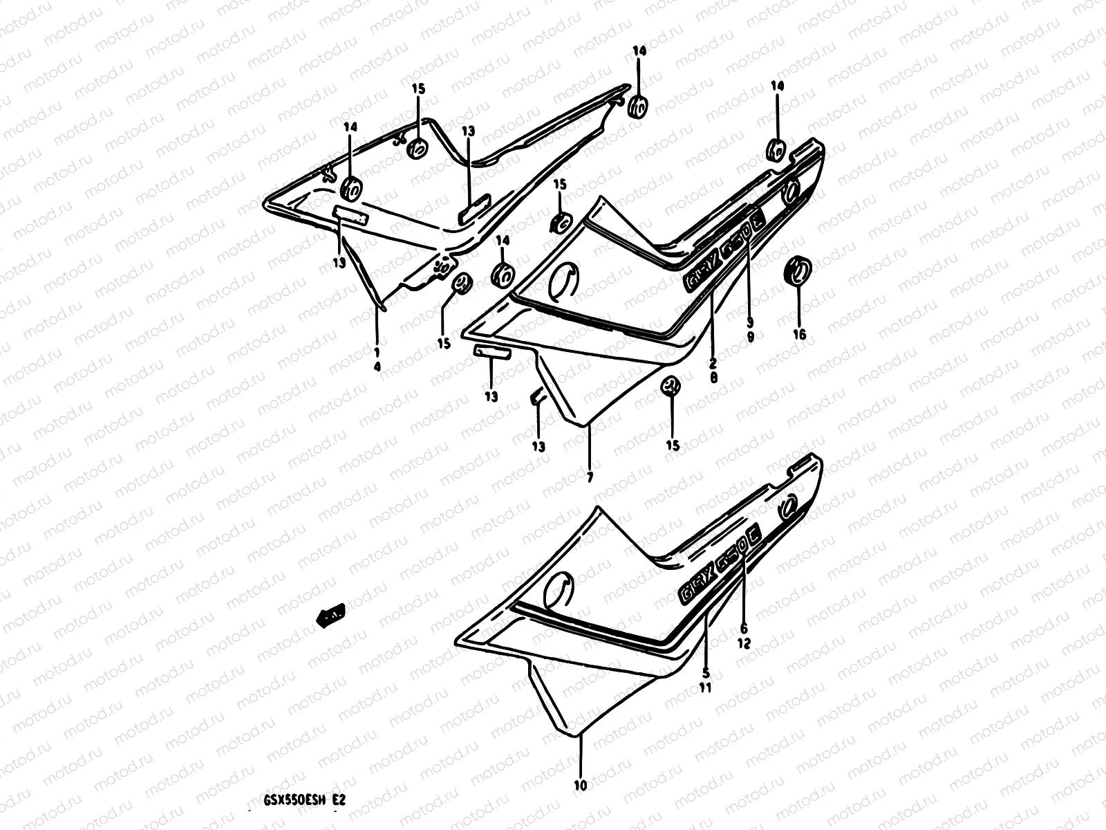 45 - FRAME COVER (GSX550EF/EUF/EG/EUG)