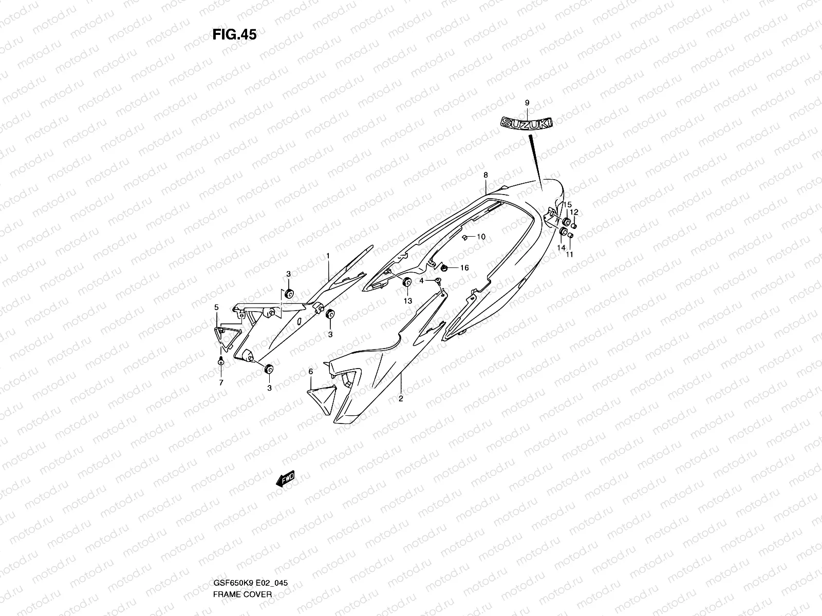 45 - FRAME COVER (WITH COWLING)