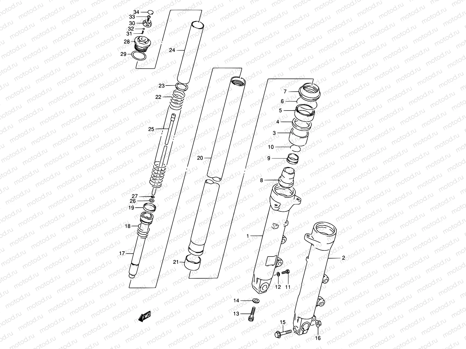 45 - FRONT DAMPER (MODEL K/L/M/N/P/R)