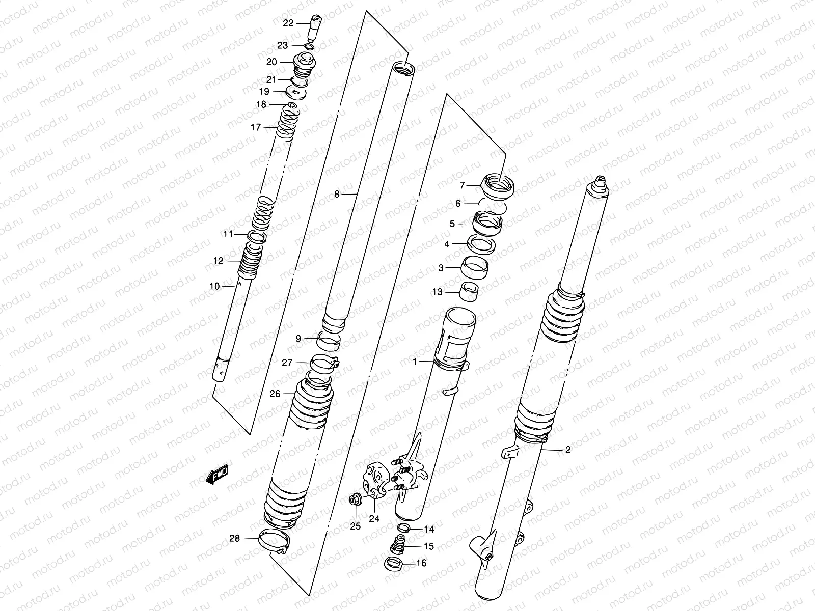 45 - FRONT DAMPER (MODEL R/S/T)