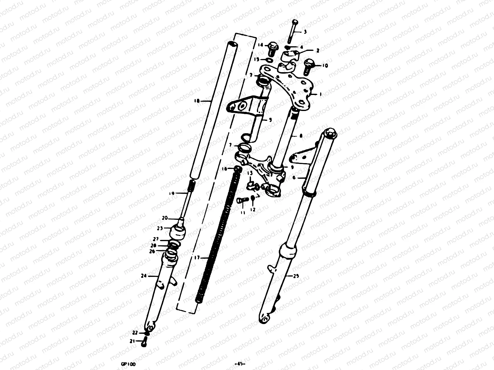 45 - FRONT FORK (E06, E13, E30)