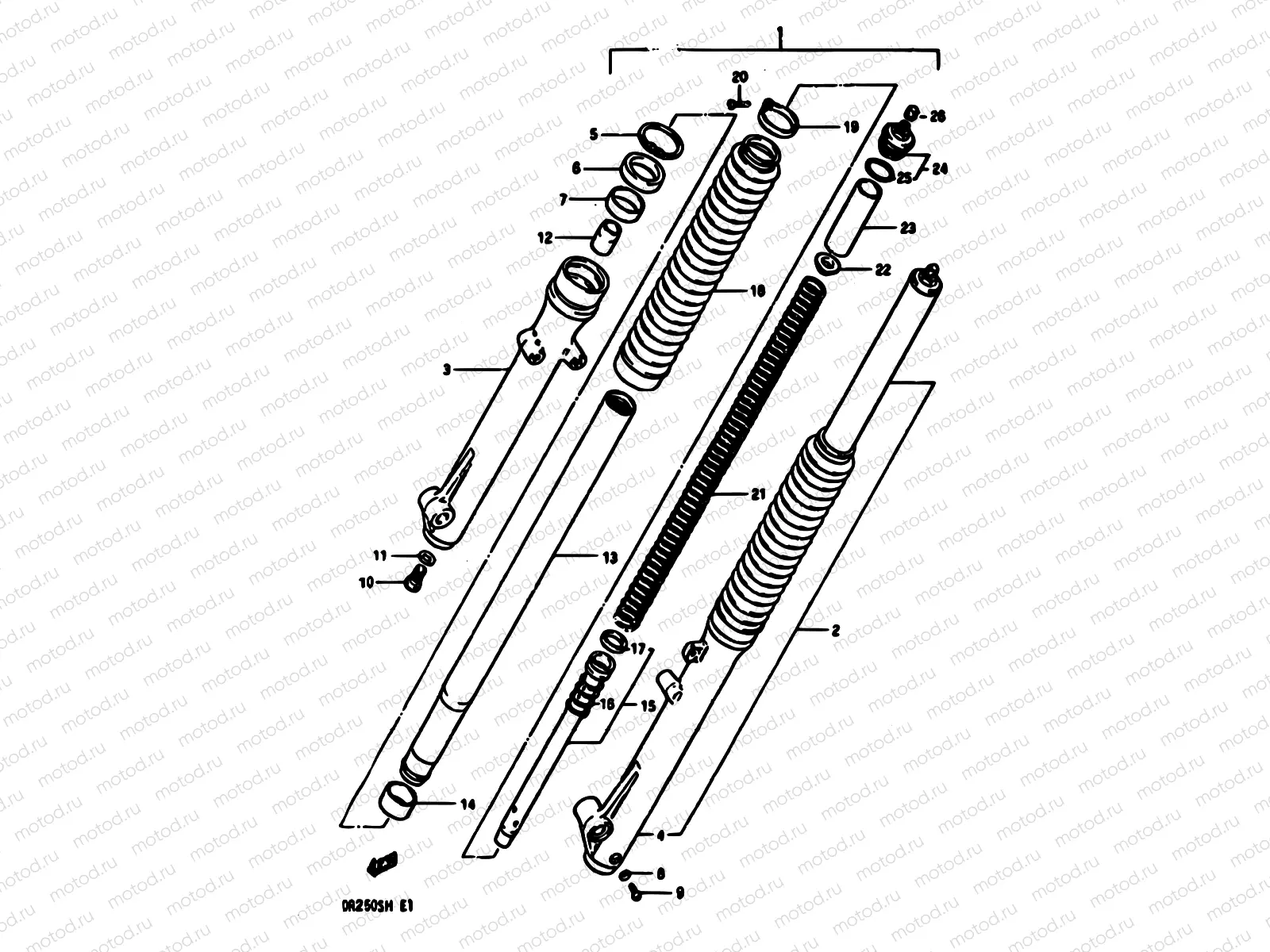 45 - FRONT FORK (MODEL E)