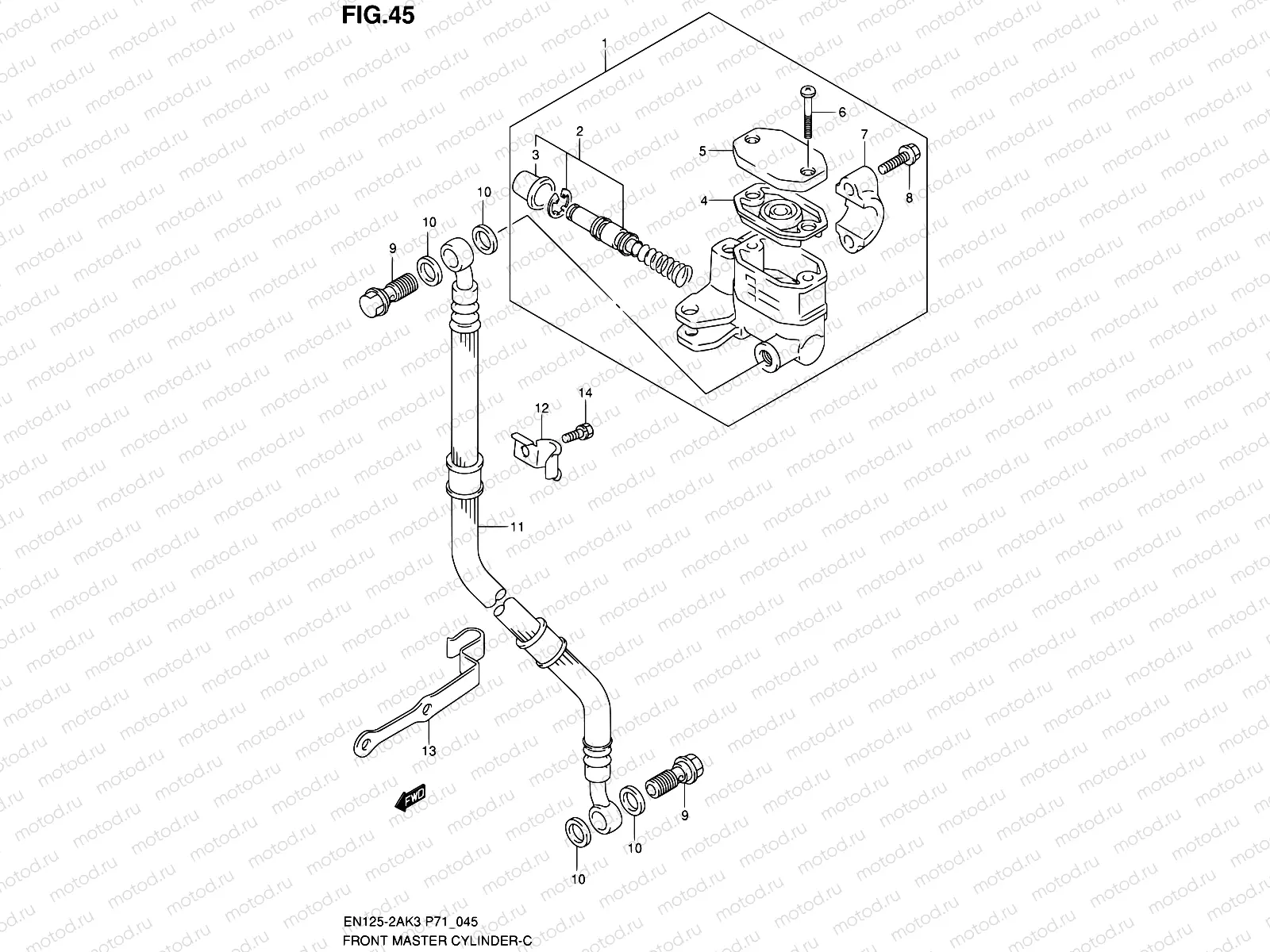 45 - FRONT MASTER CYLINDER (EN125-2AK3)