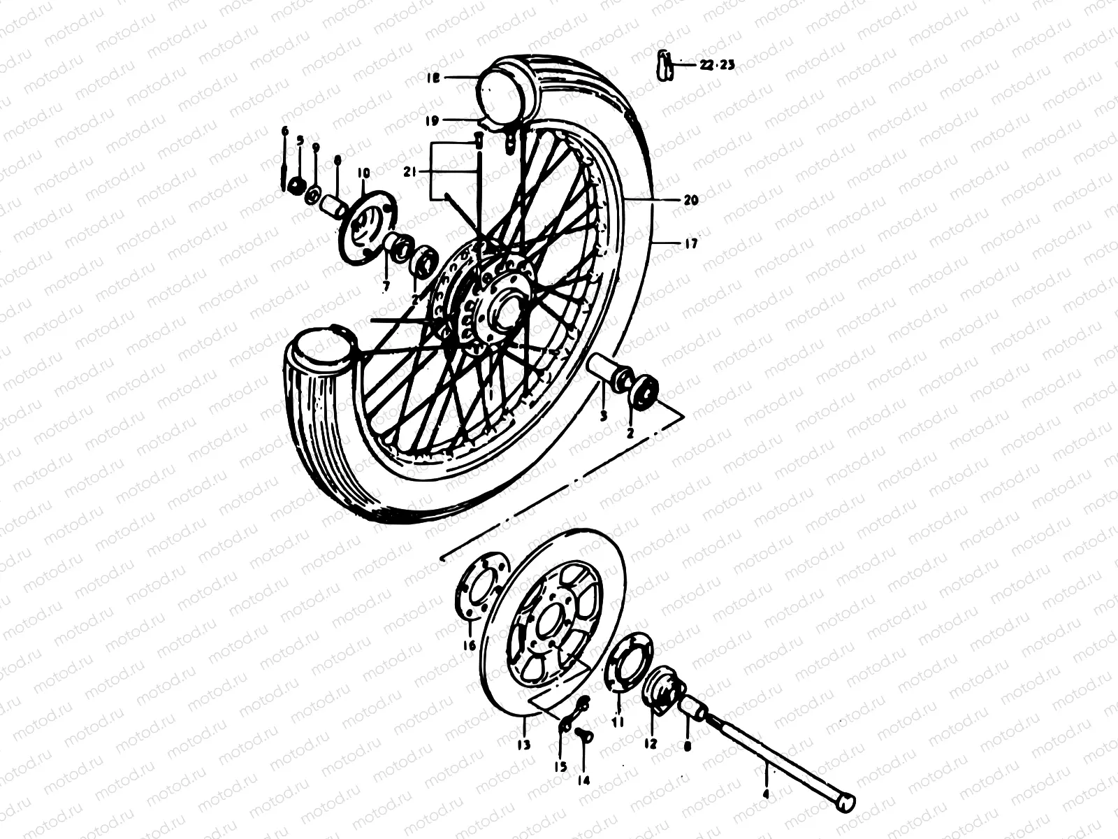 45 - FRONT WHEEL (GS400C,N)