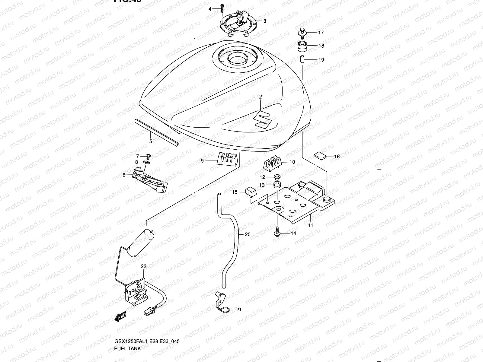 45 - FUEL TANK (GSX1250FAL1 E33)
