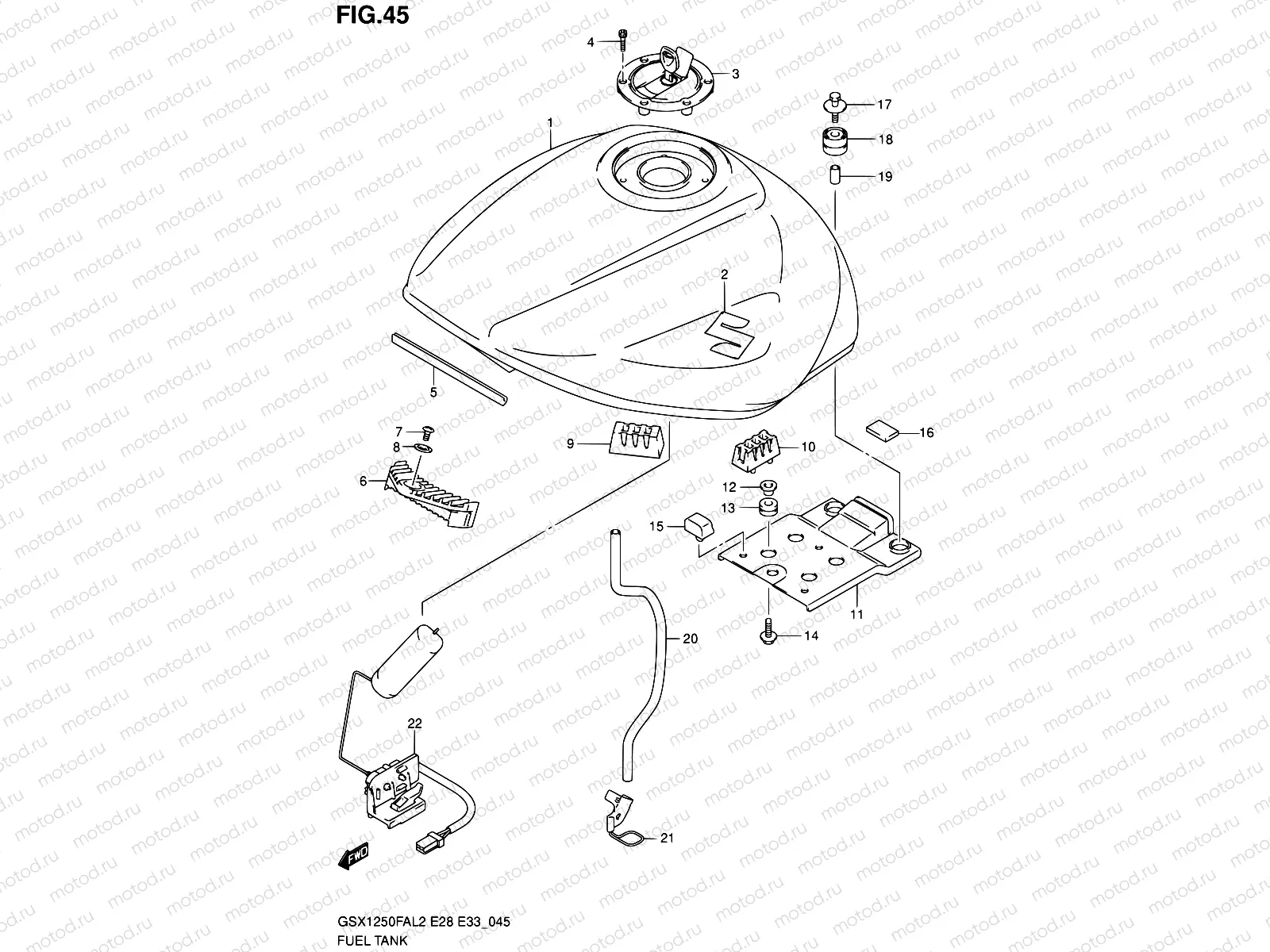 45 - FUEL TANK (GSX1250FAL2 E33)