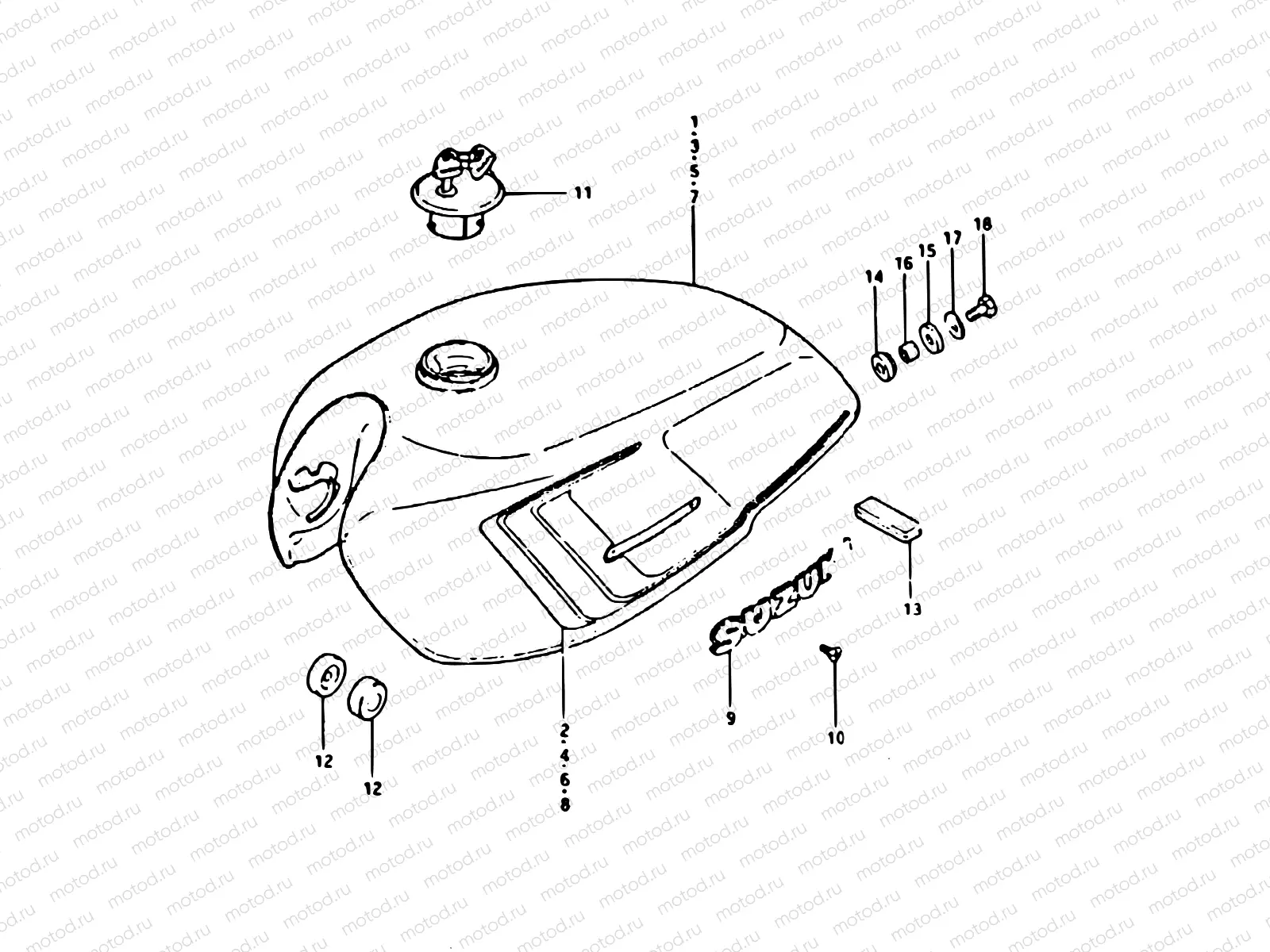 45 - FUEL TANK (GSX400EX)