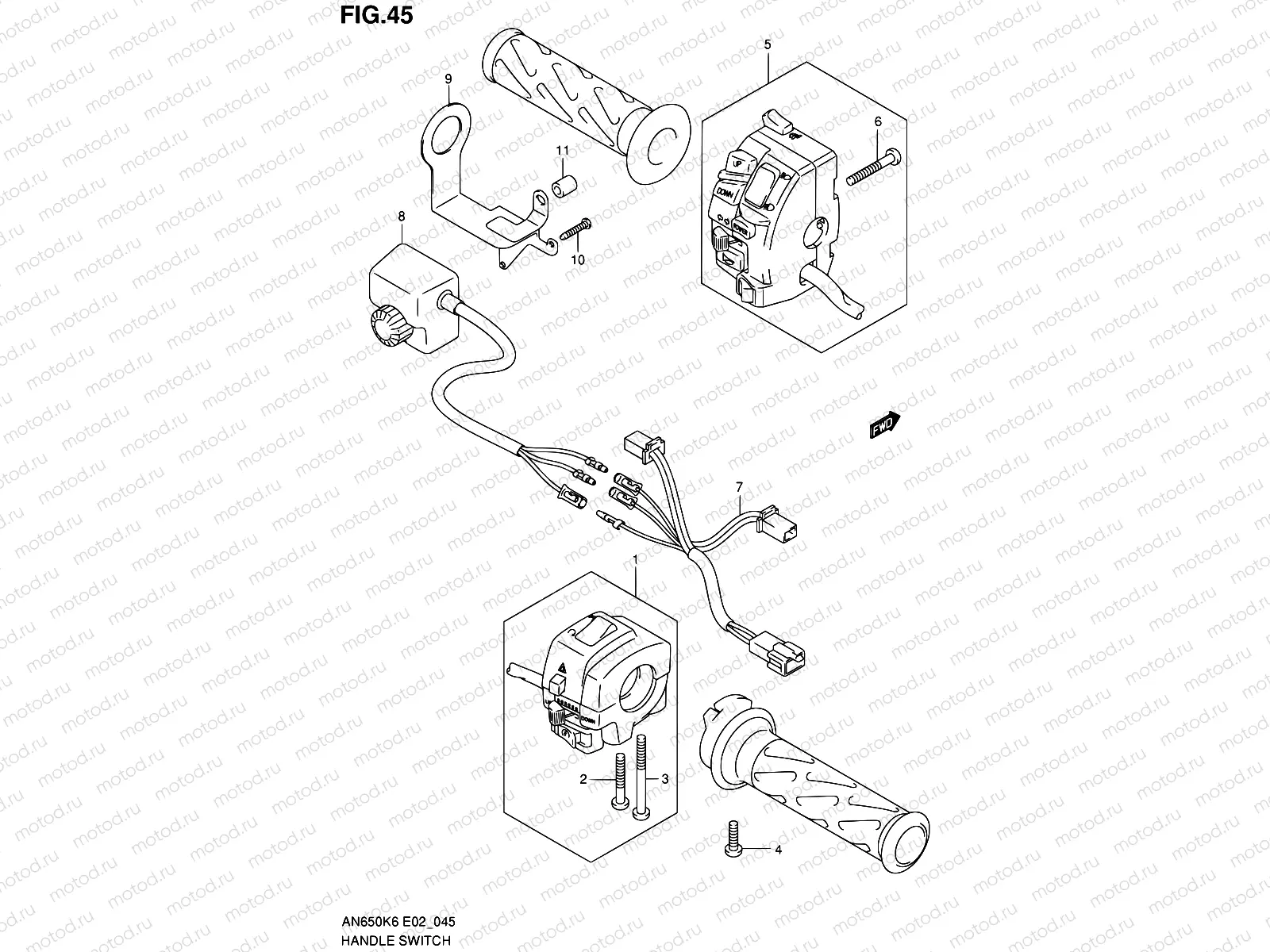 45 - HANDLE SWITCH (AN650AK6/AK7/AK8/AZK8)