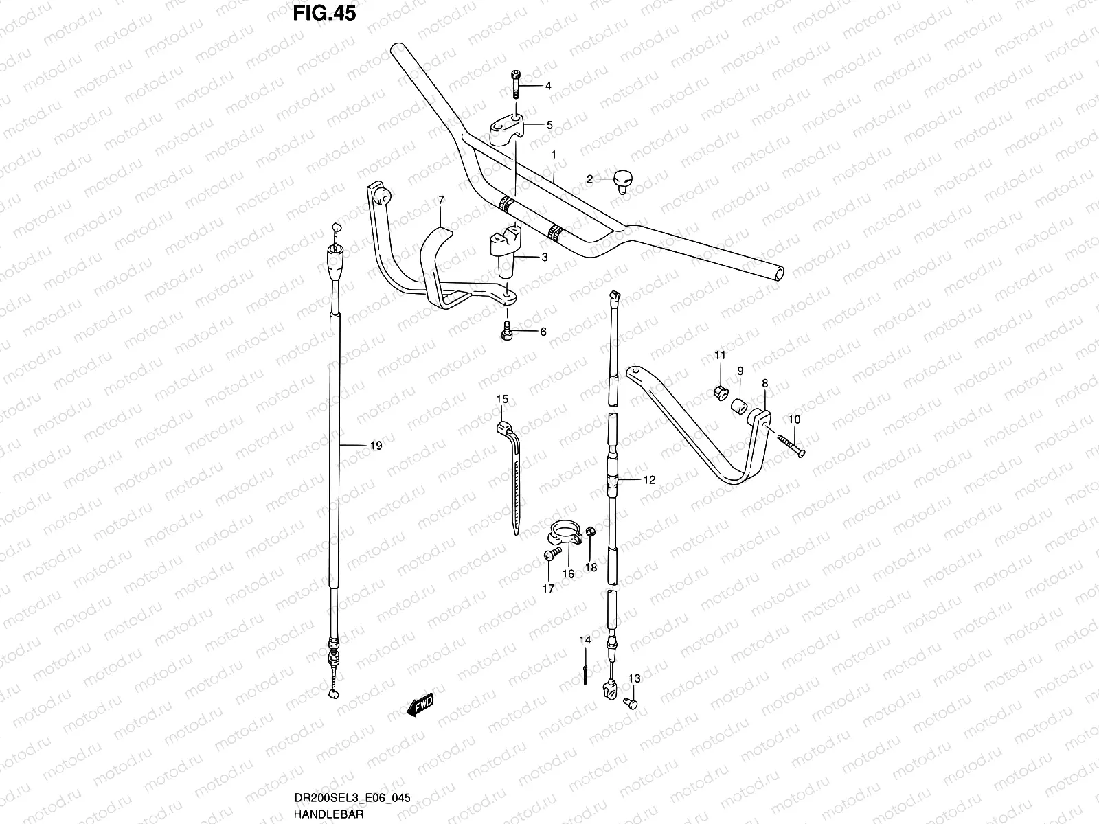 45 - HANDLEBAR (DR200SEL3 E24)