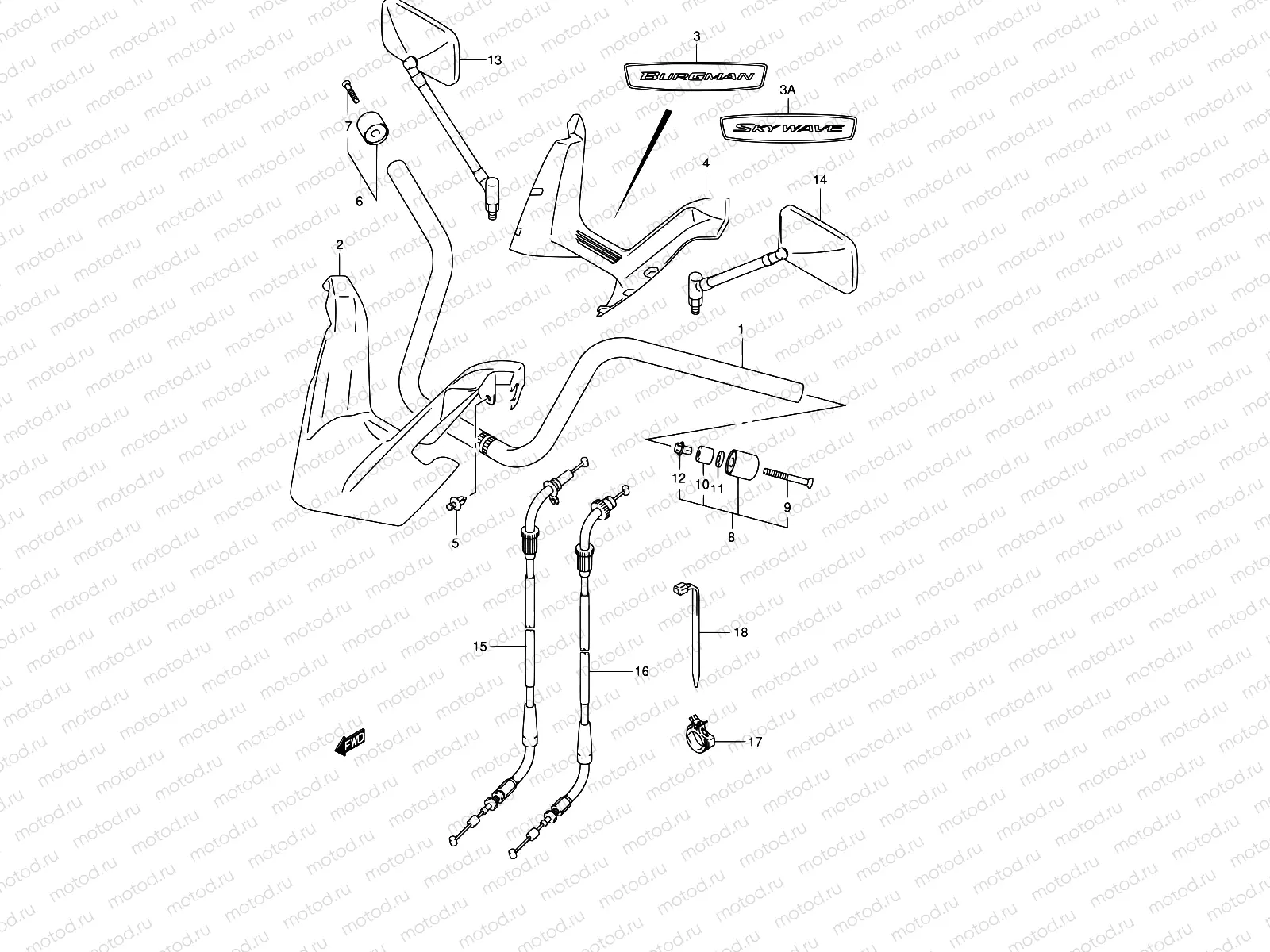 45 - HANDLEBAR (MODEL K3)