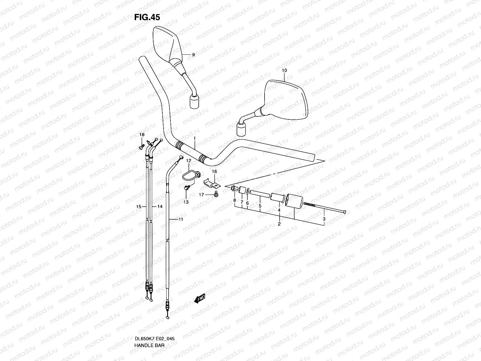 45 - HANDLEBAR (MODEL K7/K8)