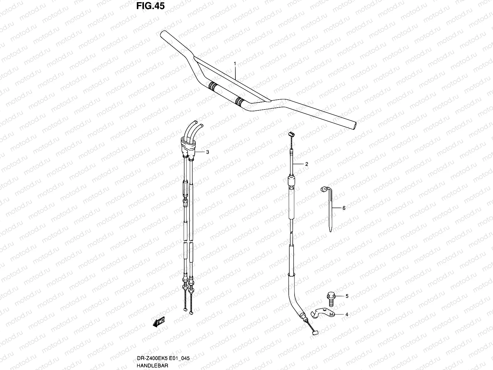 45 - HANDLEBAR (WITH OUT E24)
