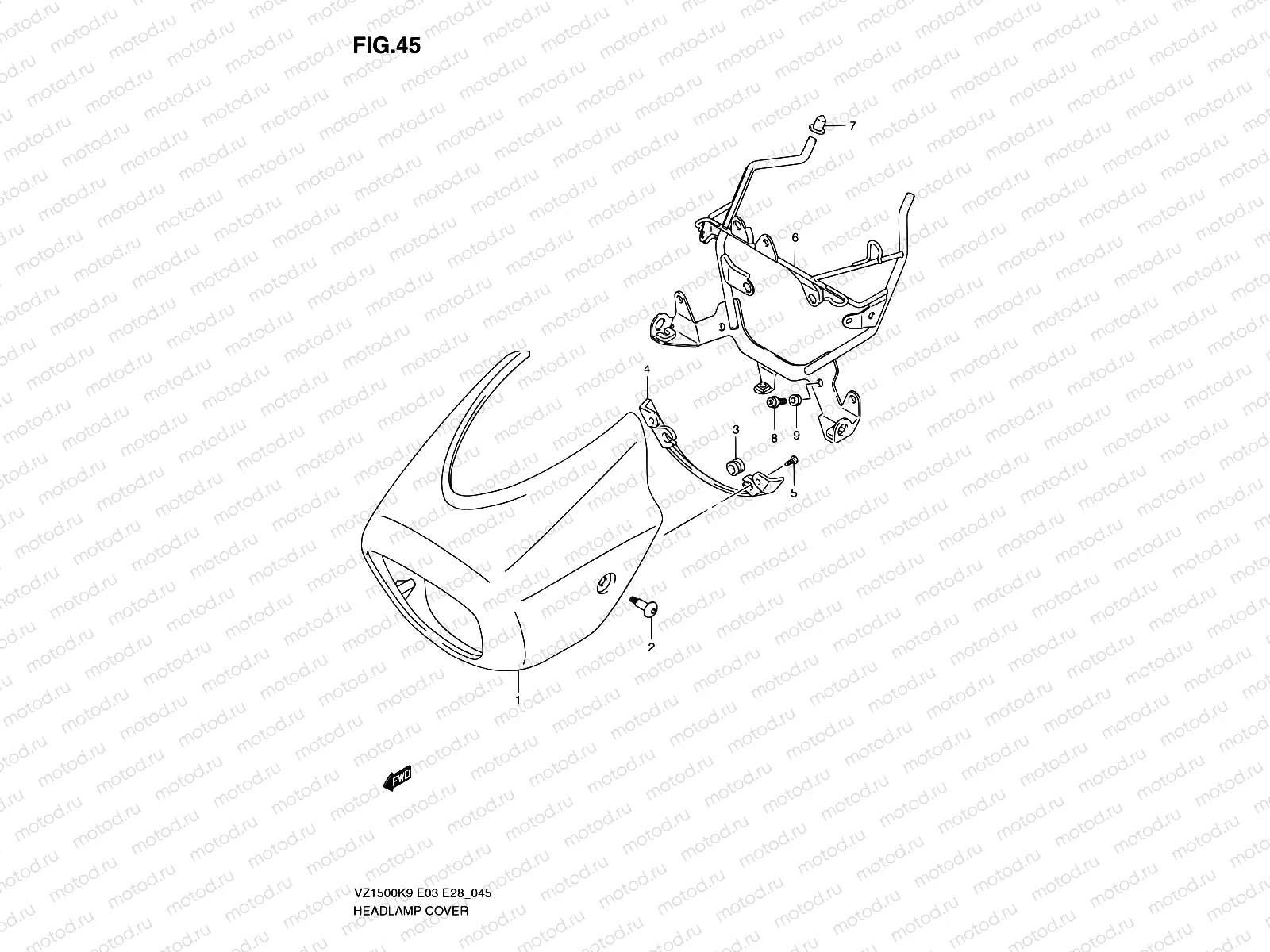 45 - HEADLAMP COVER
