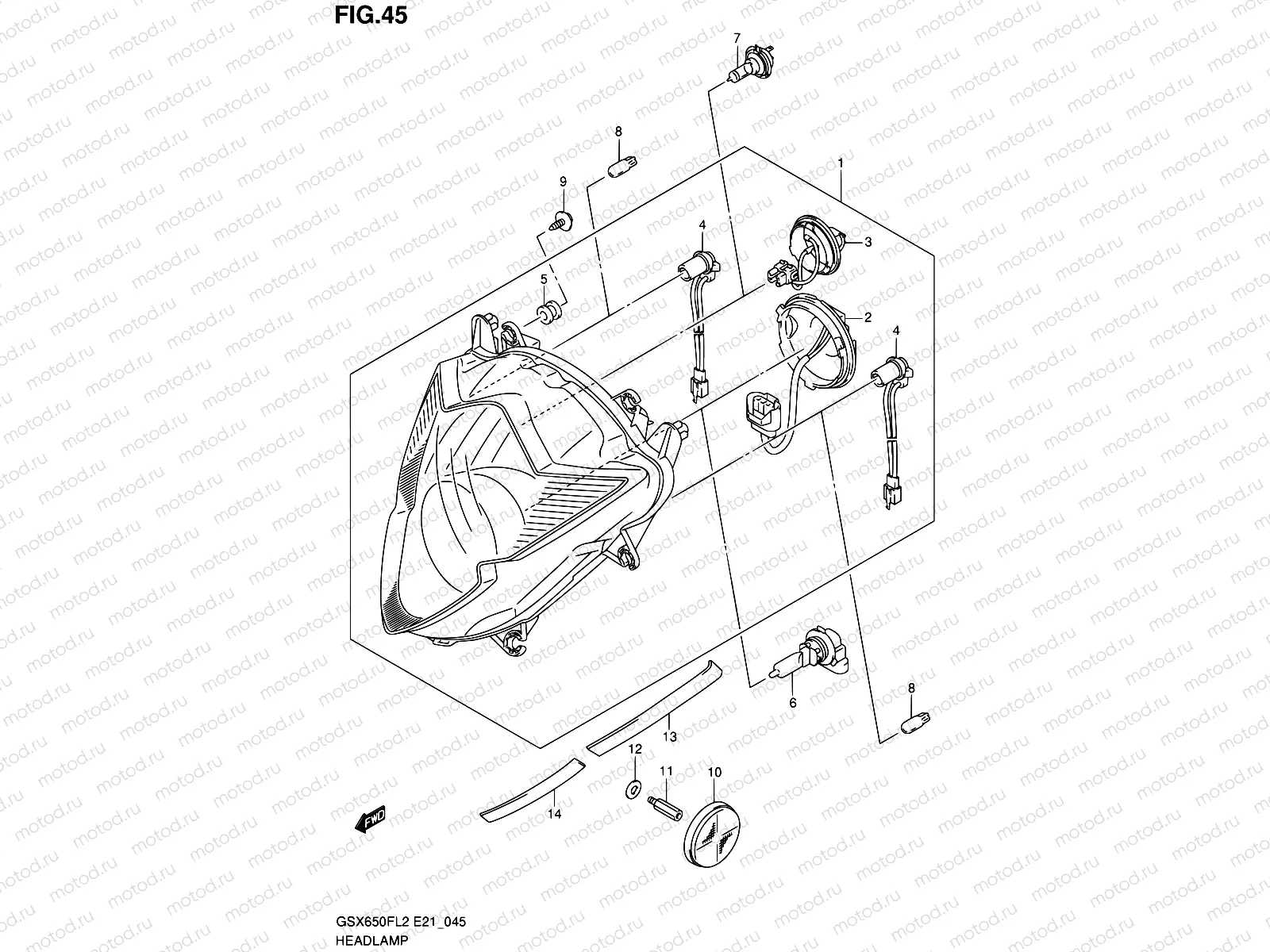 45 - HEADLAMP (GSX650FL2 E24)