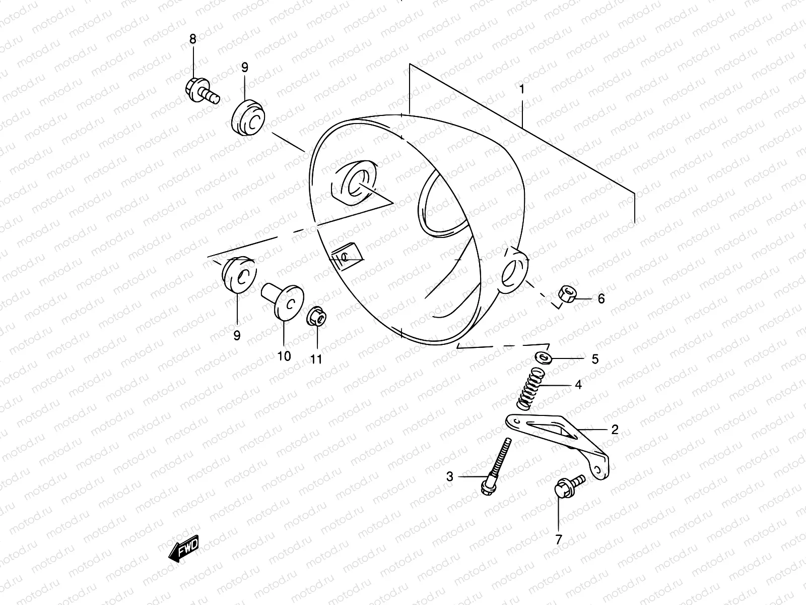 45 - HEADLAMP HOUSING (GSF1200K1/K2/K3/K4/ZK4/ZK5)