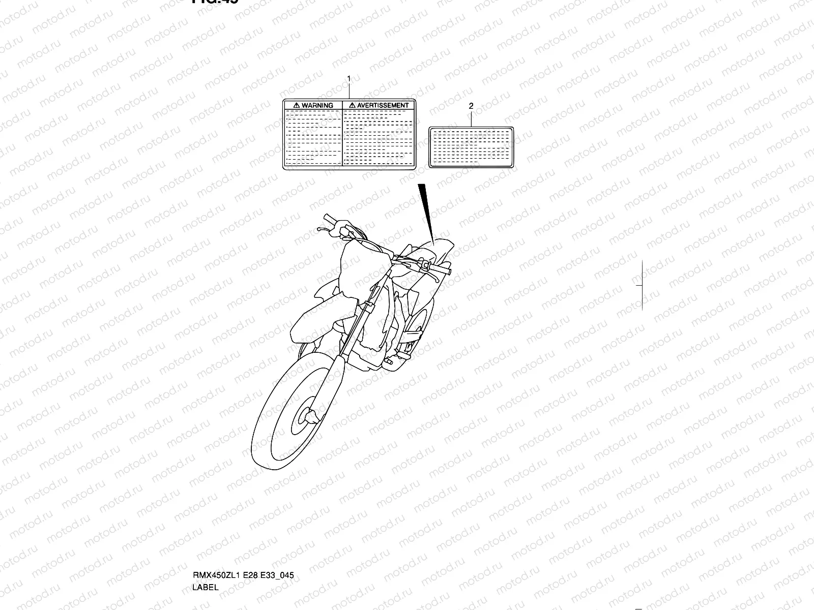45 - LABEL (RMX450ZL1 E28)