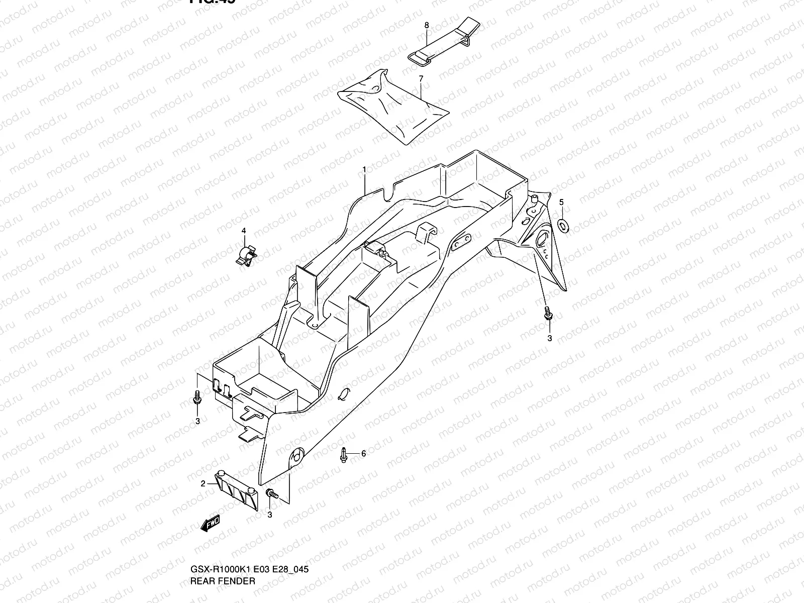 45 - REAR FENDER