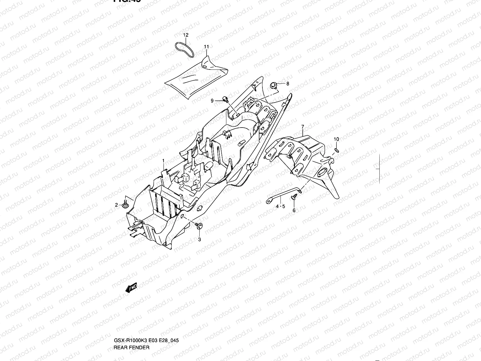 45 - REAR FENDER