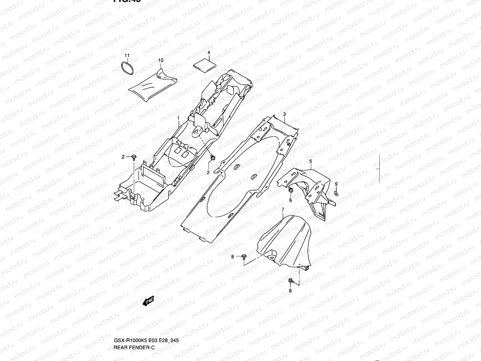 45 - REAR FENDER