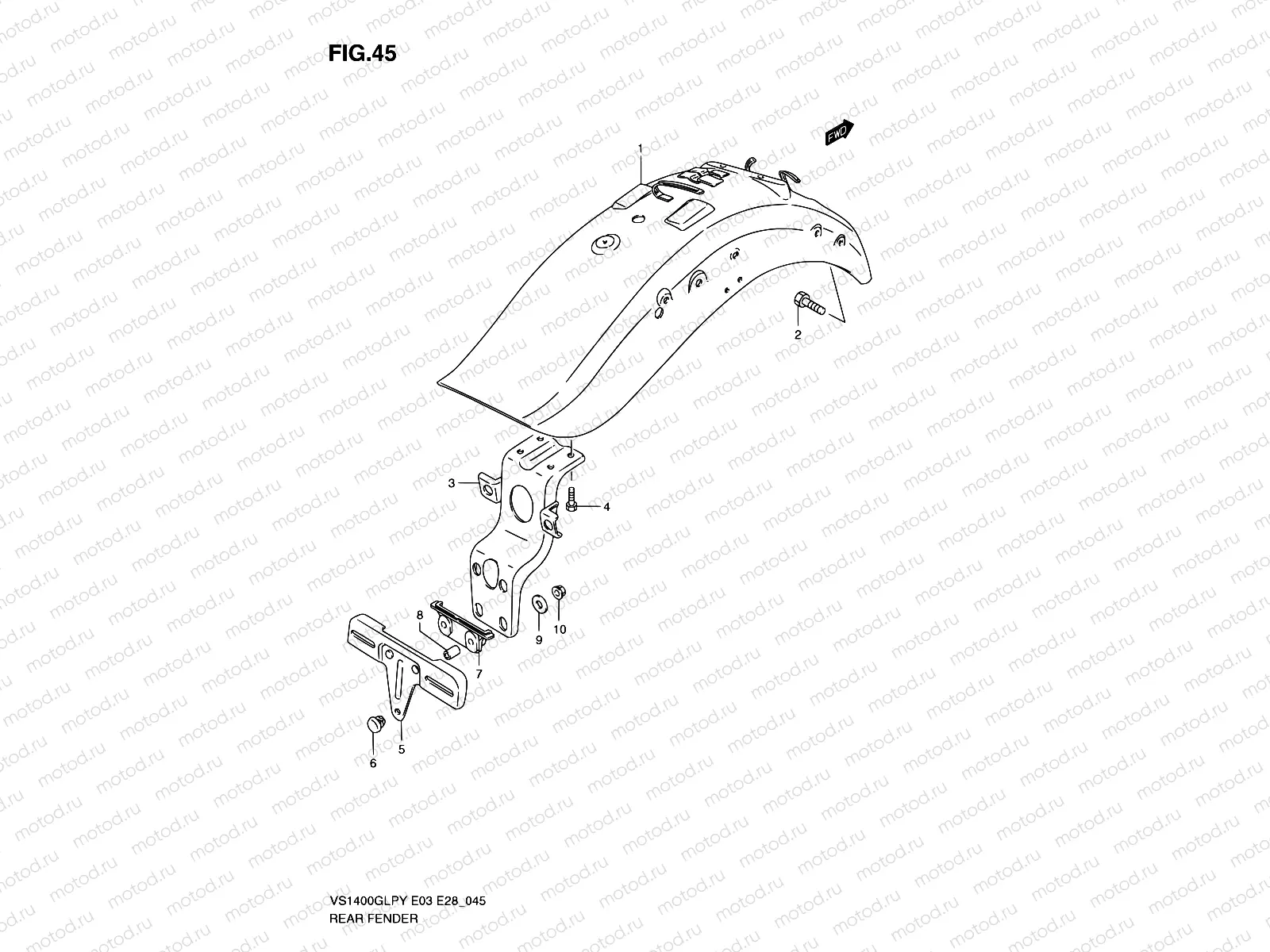 45 - REAR FENDER (MODEL T)
