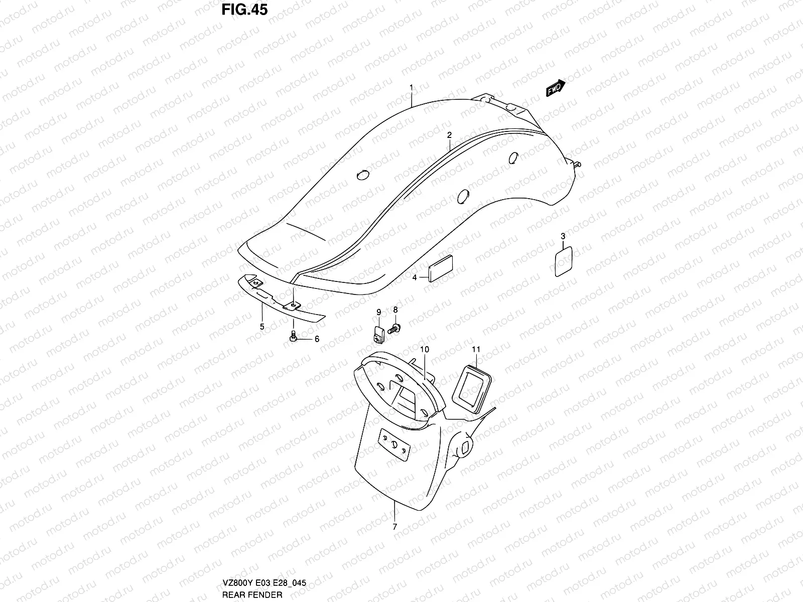 45 - REAR FENDER (MODEL V)