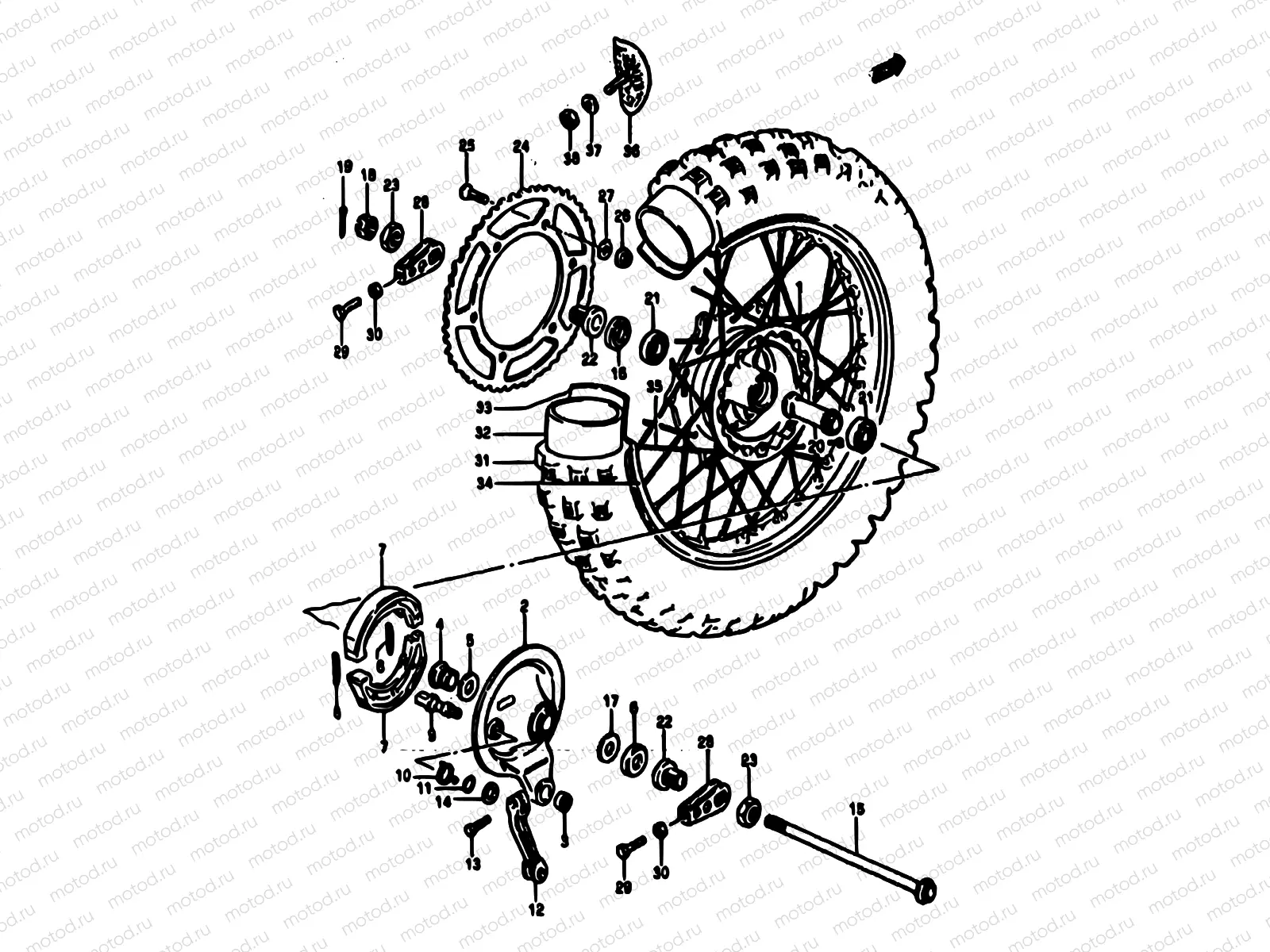 45 - REAR WHEEL (MODEL F)