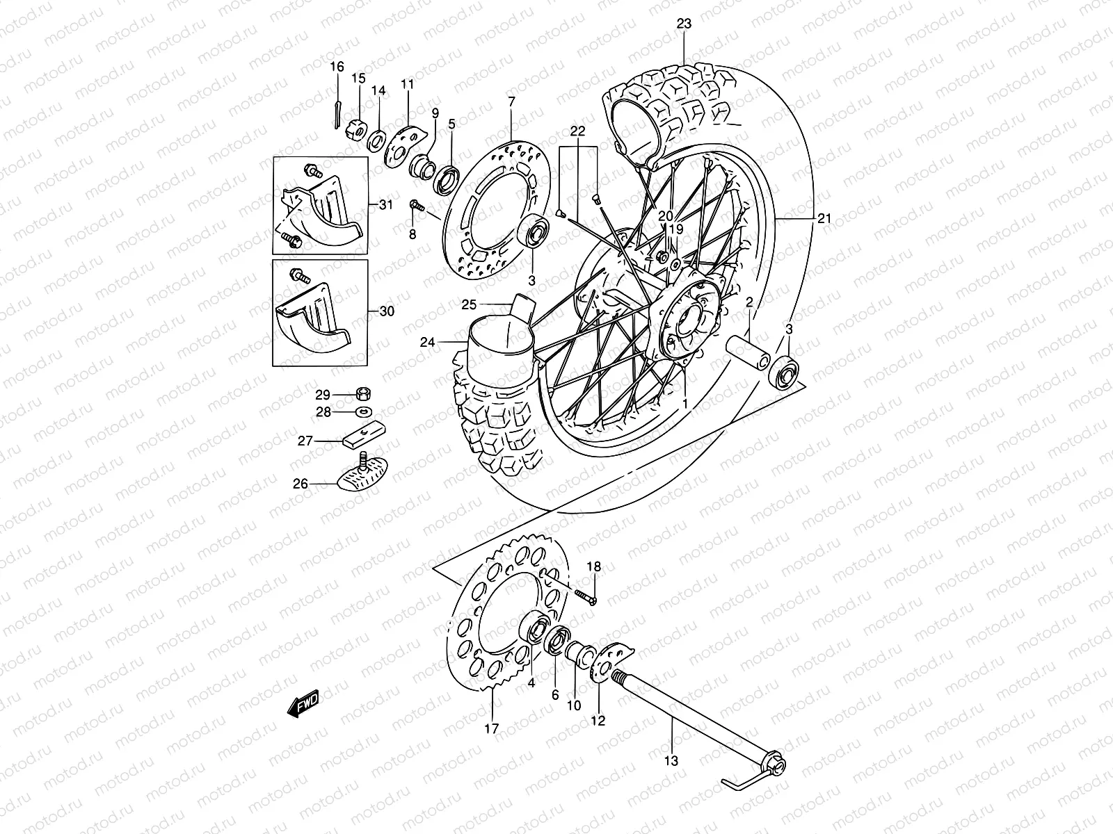 45 - REAR WHEEL (MODEL L/M/N/P)