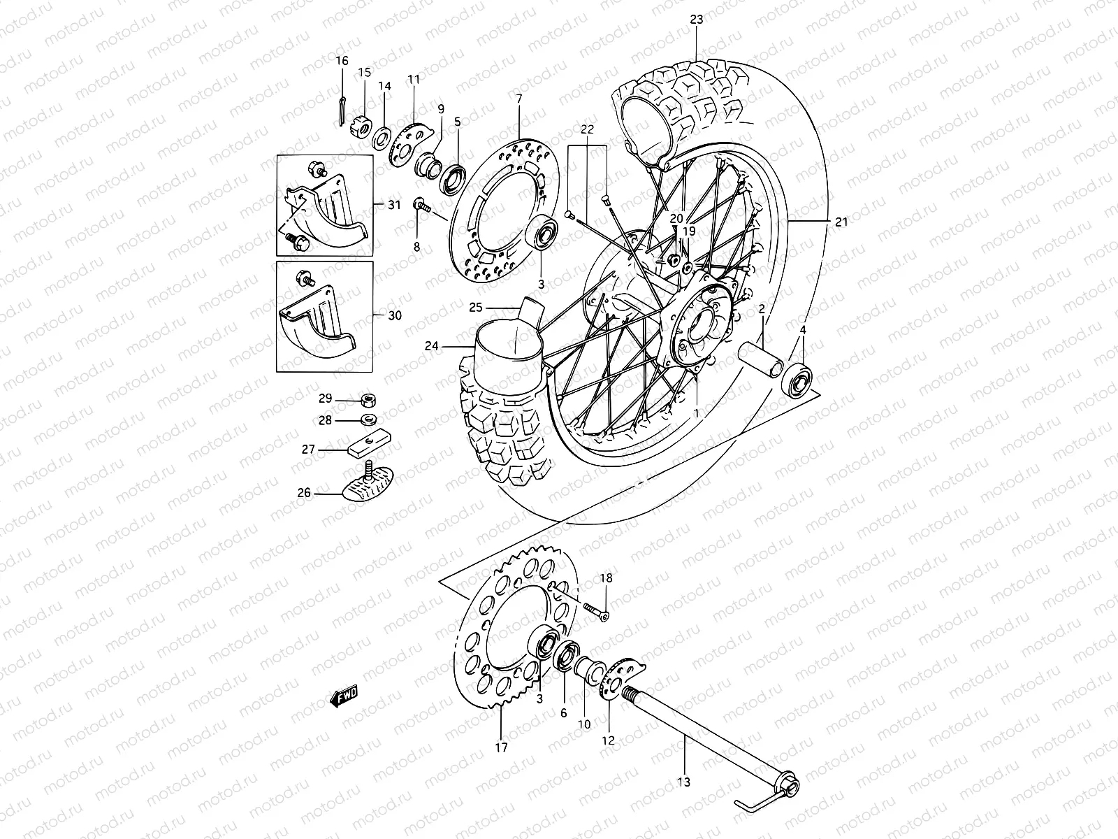 45 - REAR WHEEL (MODEL L/M/N/P)