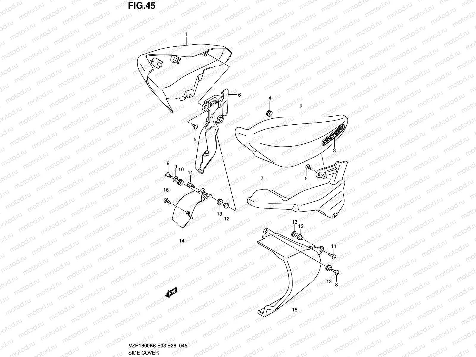 45 - SIDE COVER (VZR1800K6/K7)