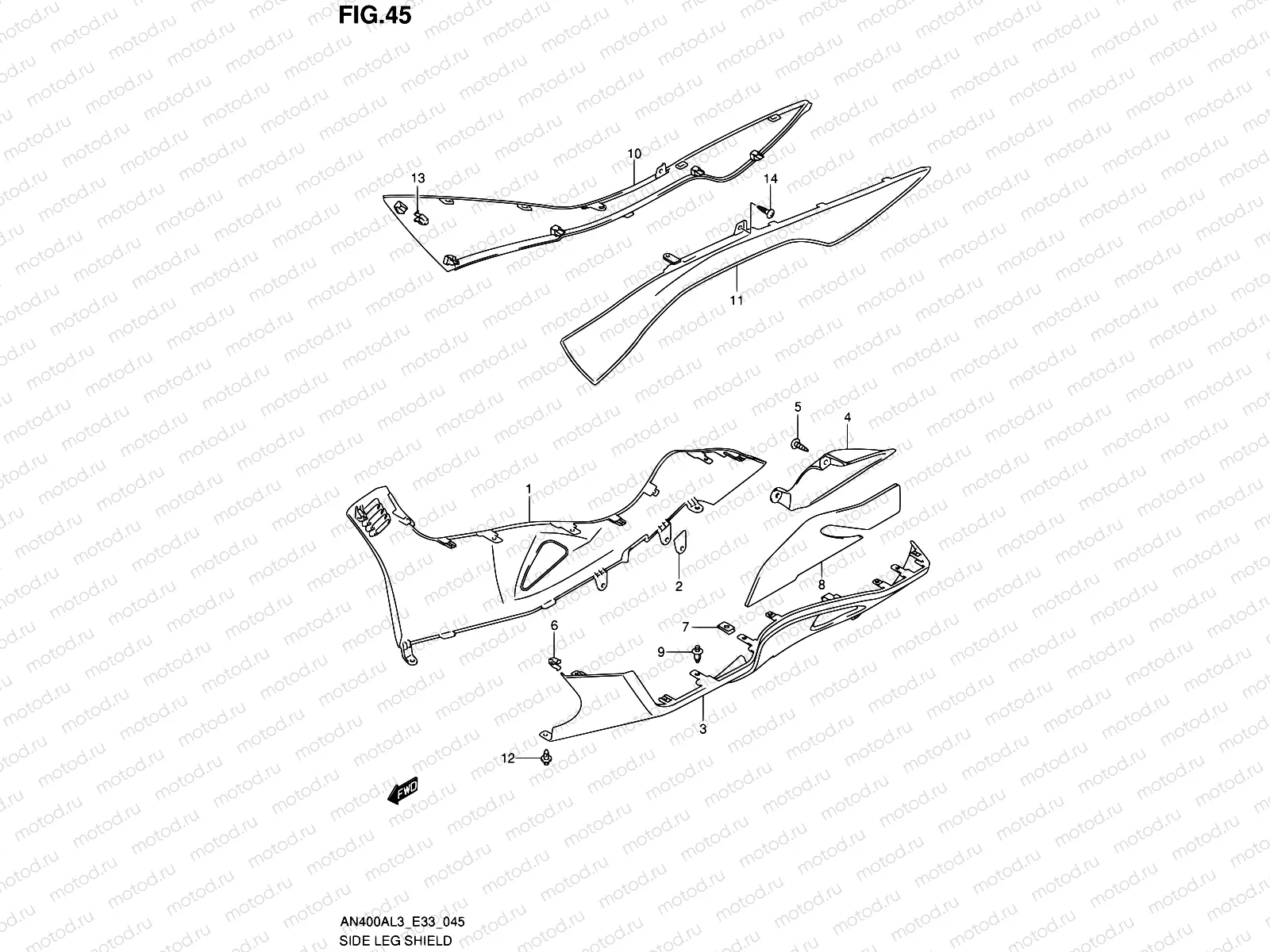 45 - SIDE LEG SHIELD (AN400ZAL3 E28)