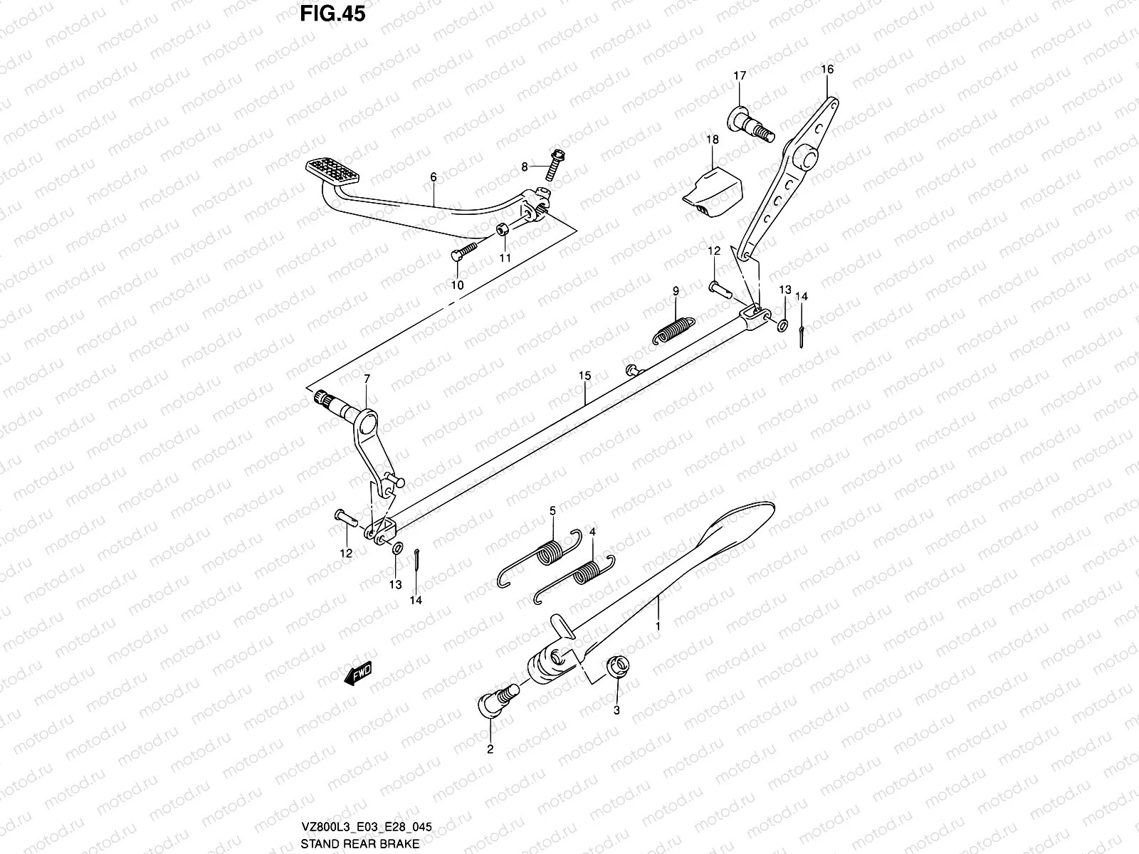 45 - STAND REAR BRAKE