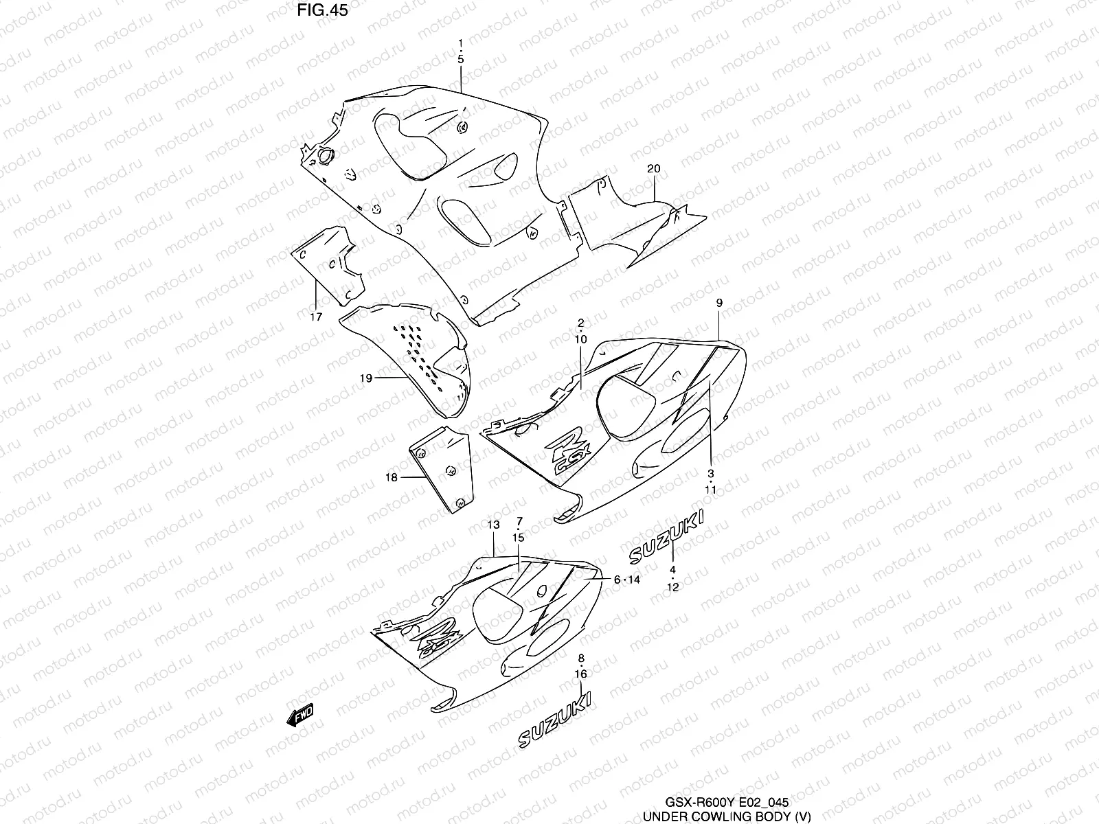 45 - UNDER COWLING BODY (MODEL V)