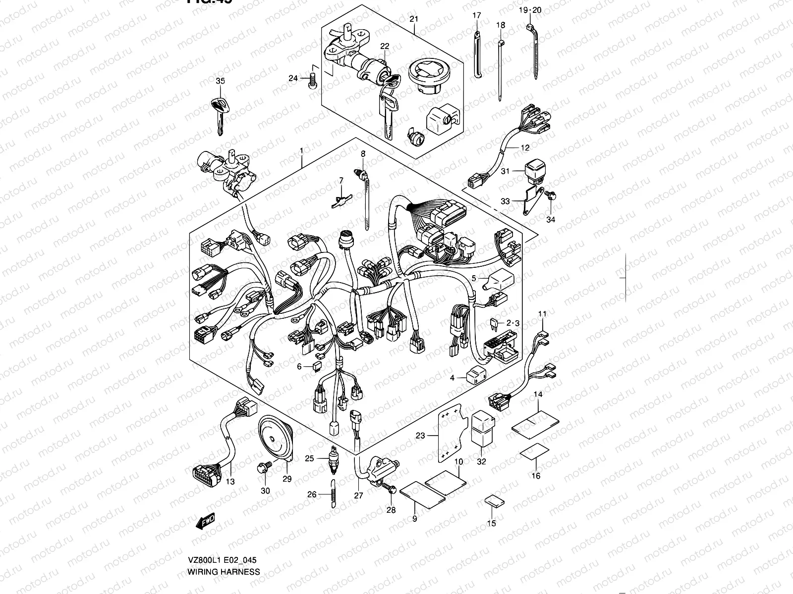 45 - WIRING HARNESS (VZ800UEL1 E19)