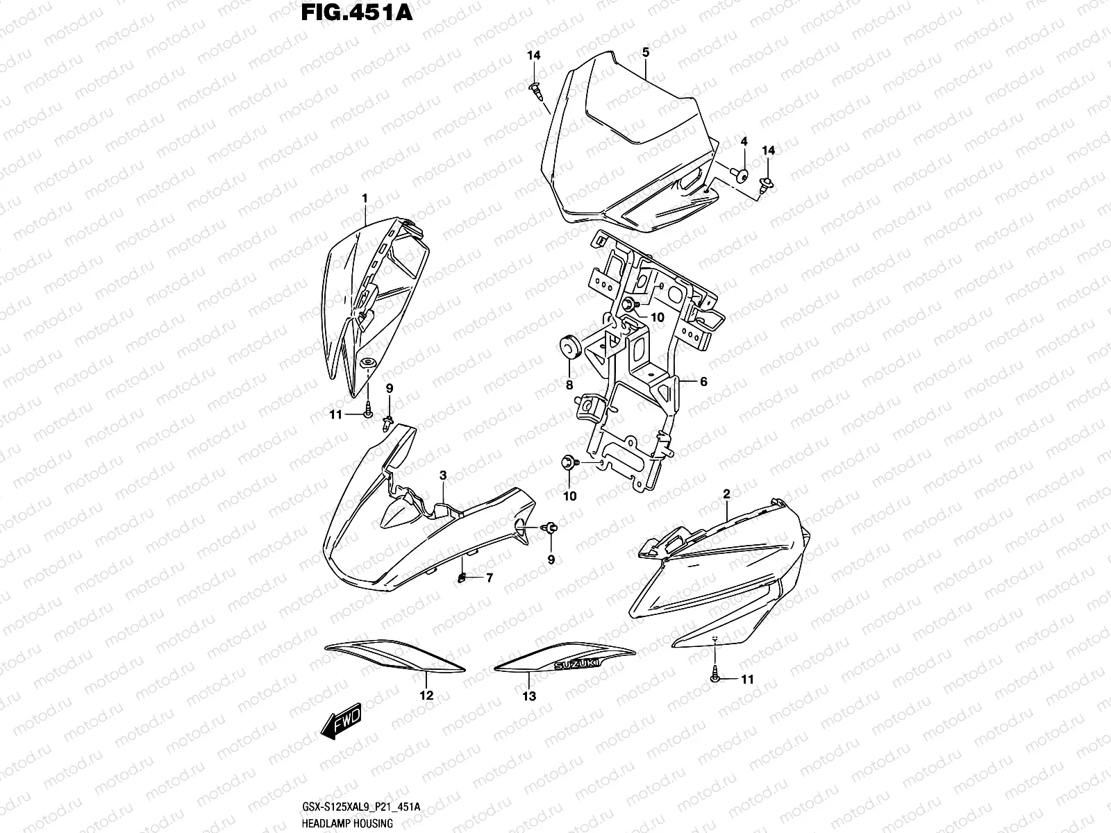 451A - HEADLAMP HOUSING