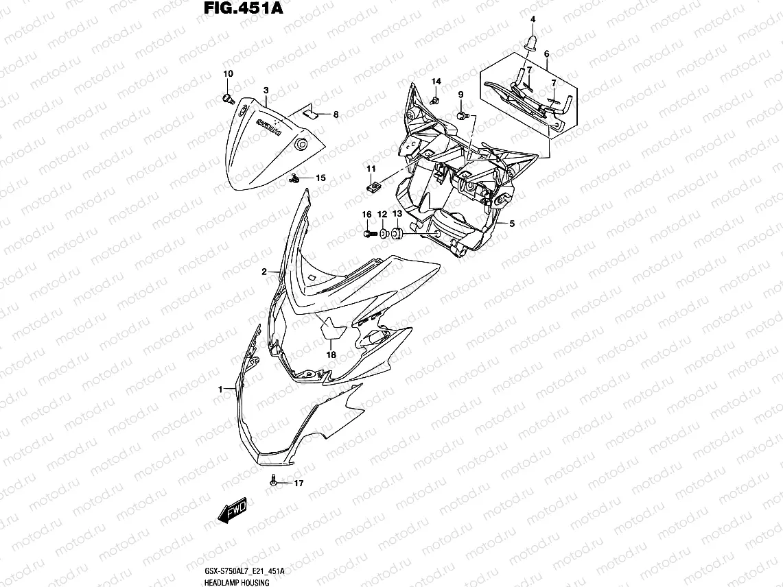 451A - HEADLAMP HOUSING