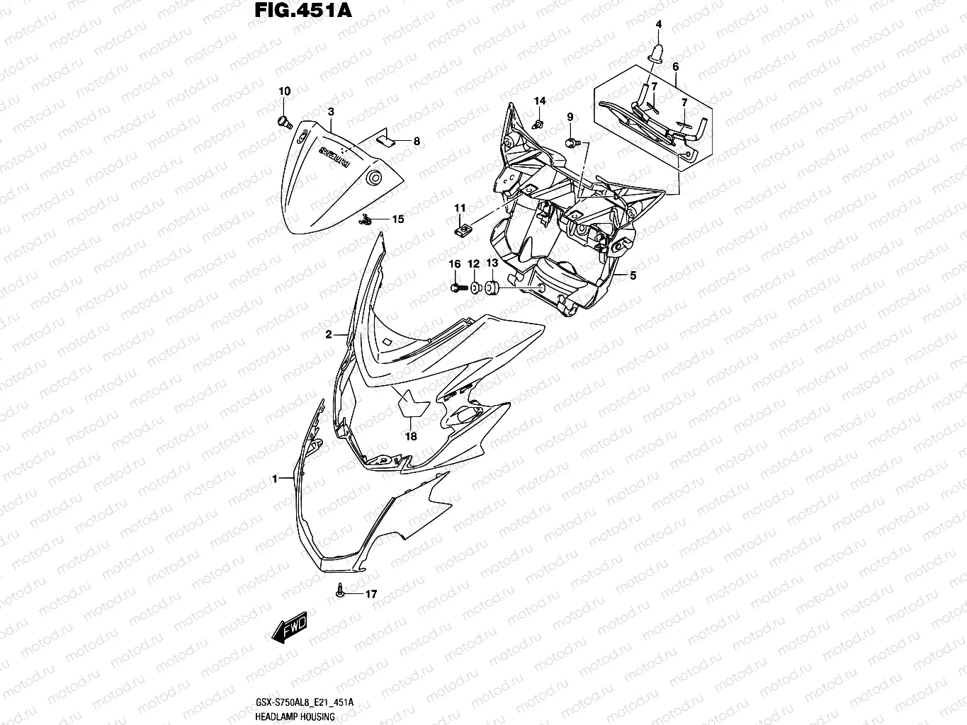 451A - HEADLAMP HOUSING