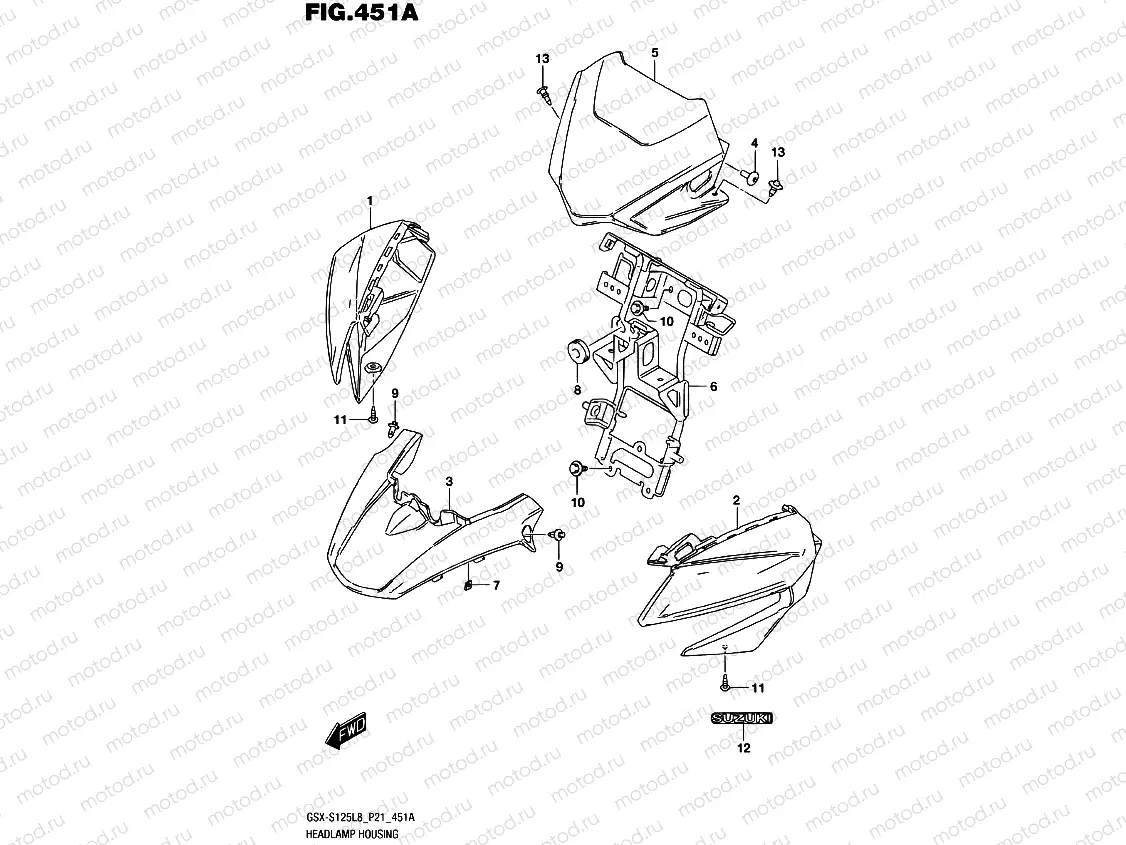 451A - HEADLAMP HOUSING (GSX-S125MLL8 P21)