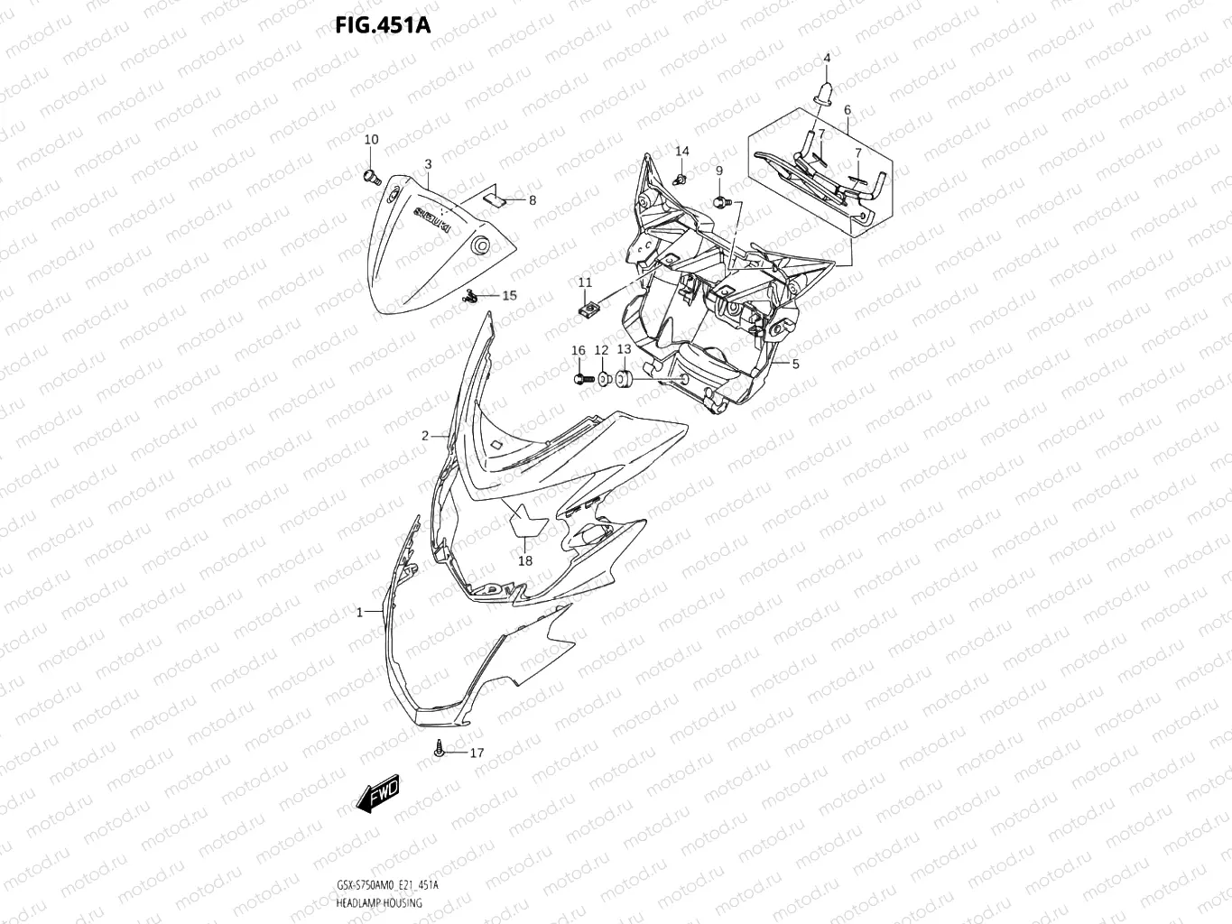 451A - HEADLAMP HOUSING (GSX-S750A)
