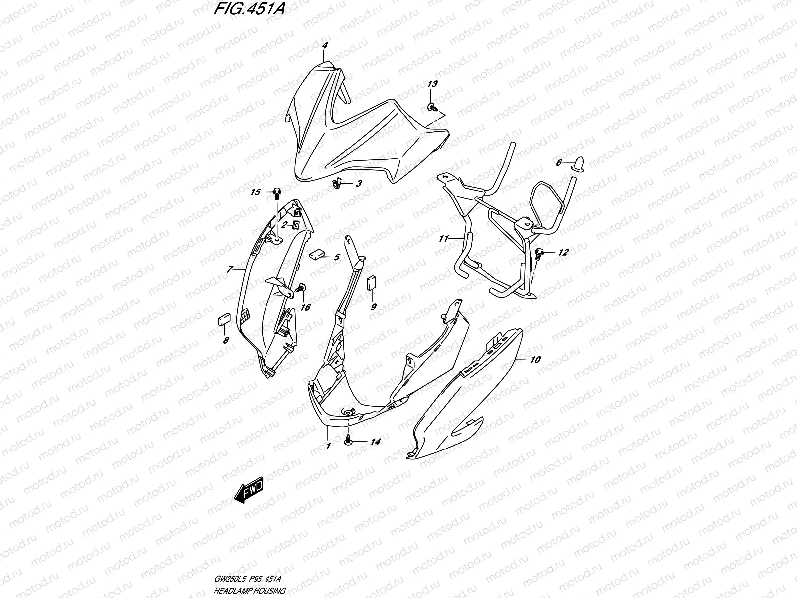 451A - HEADLAMP HOUSING (GW250L5 P95)