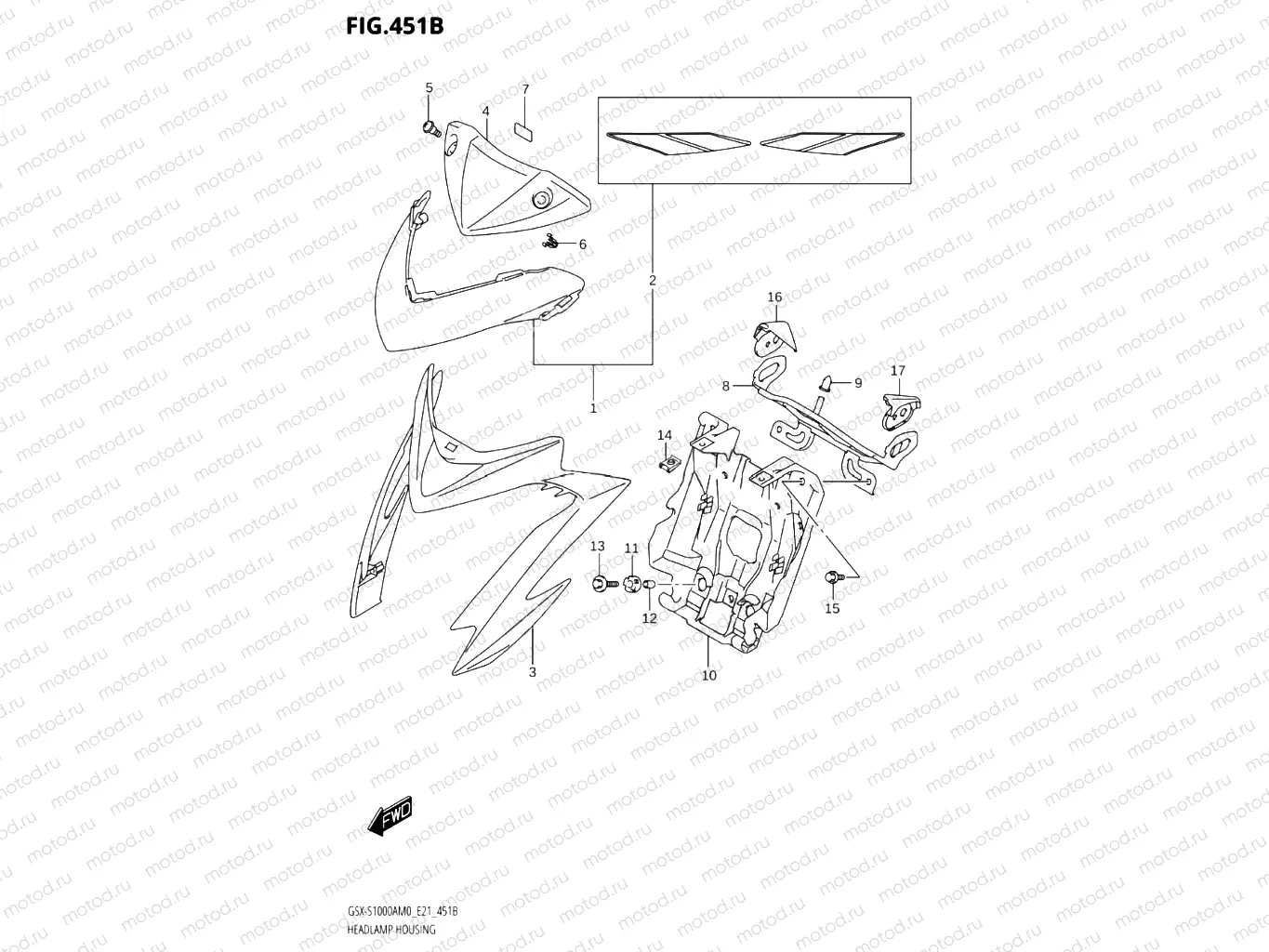 451B - HEADLAMP HOUSING (GSX-S1000ZA,GSX-S1000ZAUF)