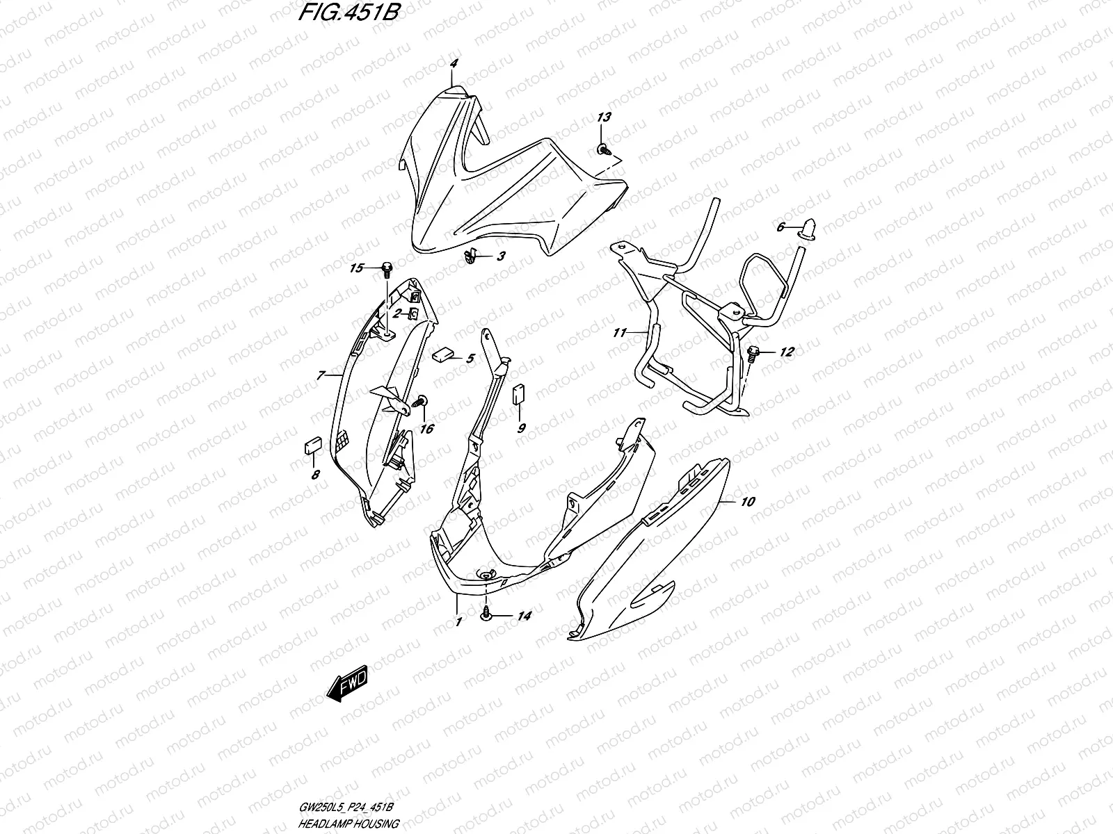 451B - HEADLAMP HOUSING (GW250ZL5 P24)