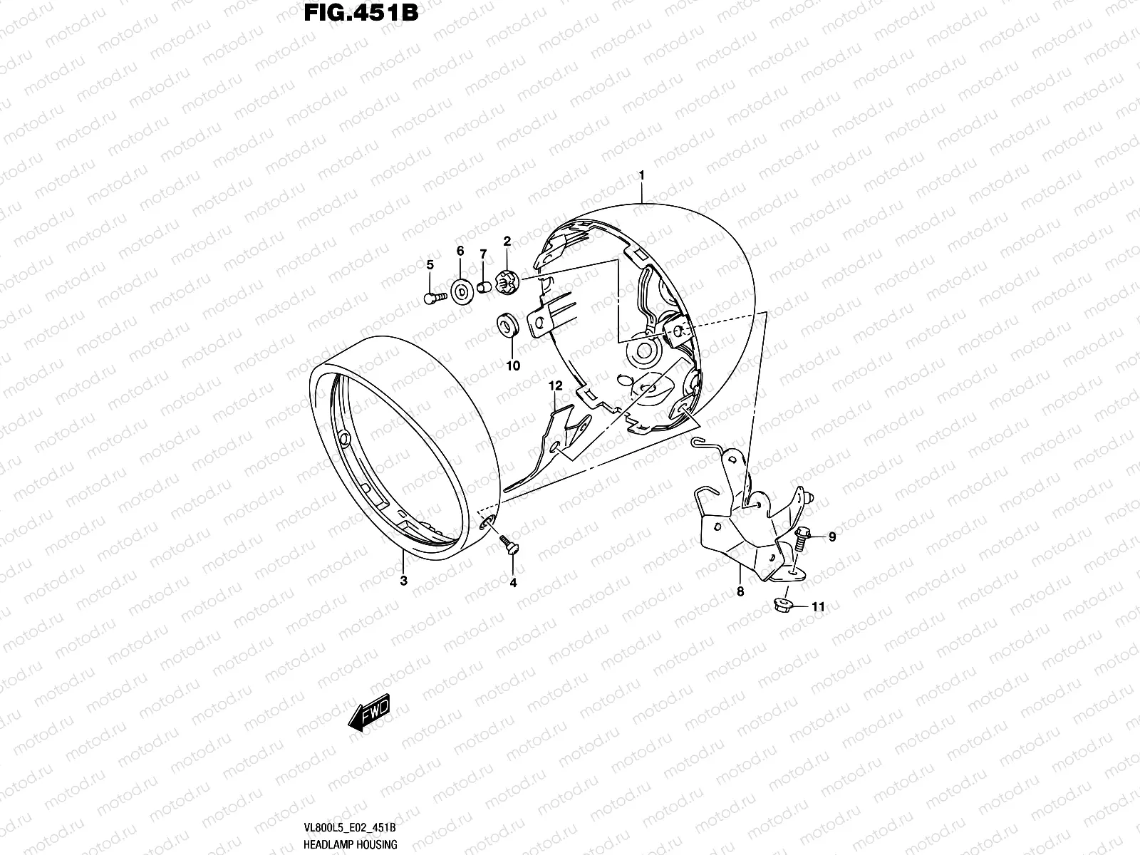 451B - HEADLAMP HOUSING (VL800L5 E19)